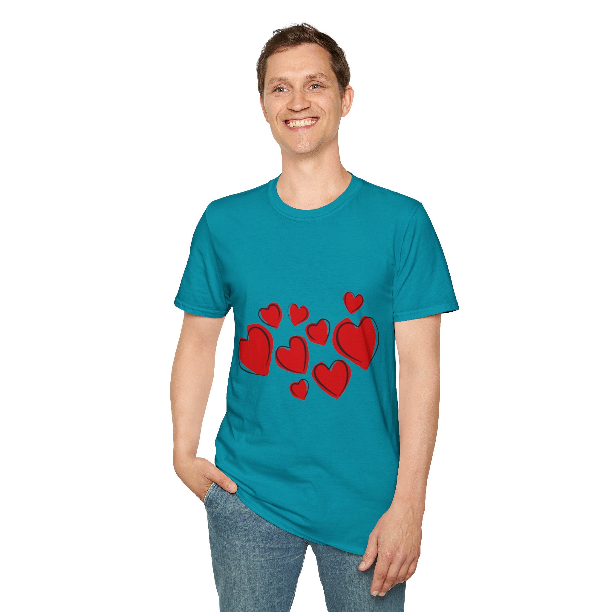 Valentine's Day Hearts Unisex Softstyle T-Shirt