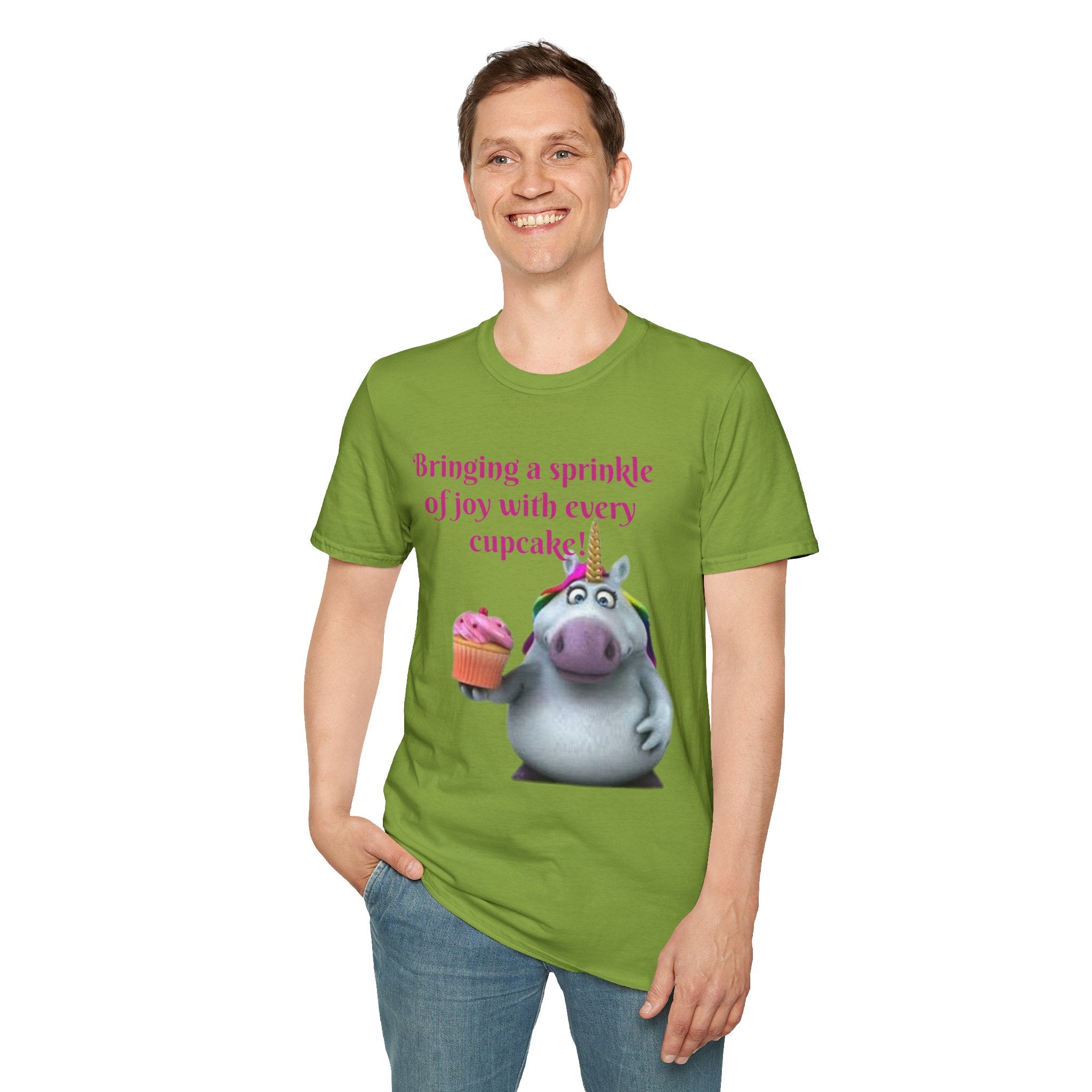 Bringing A Sprinkle Of Joy With Every Cupcake Unicorn Unisex Softstyle T-Shirt