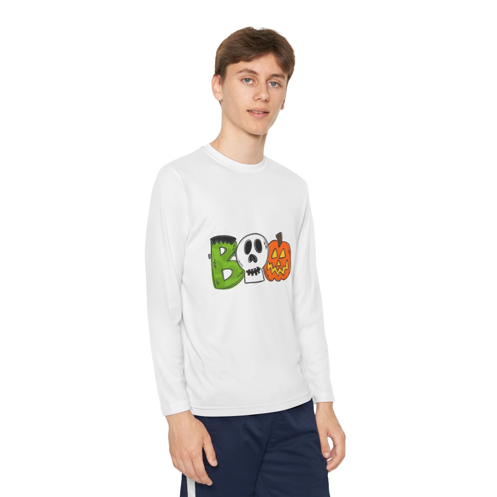 Youth Halloween Boo Long Sleeve Competitor T-Shirt