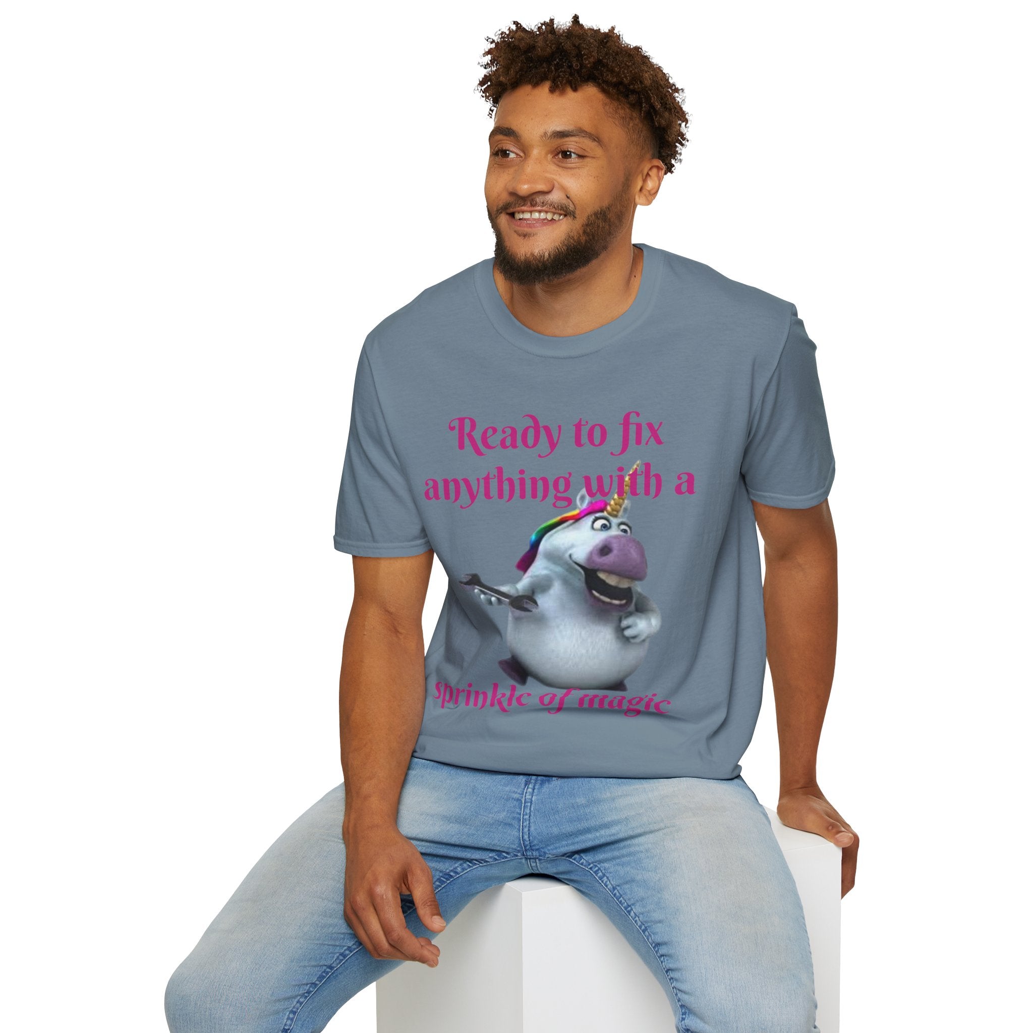 Ready To Fix Anything With A Sprinkle Of Magic Unicorn Unisex Softstyle T-Shirt