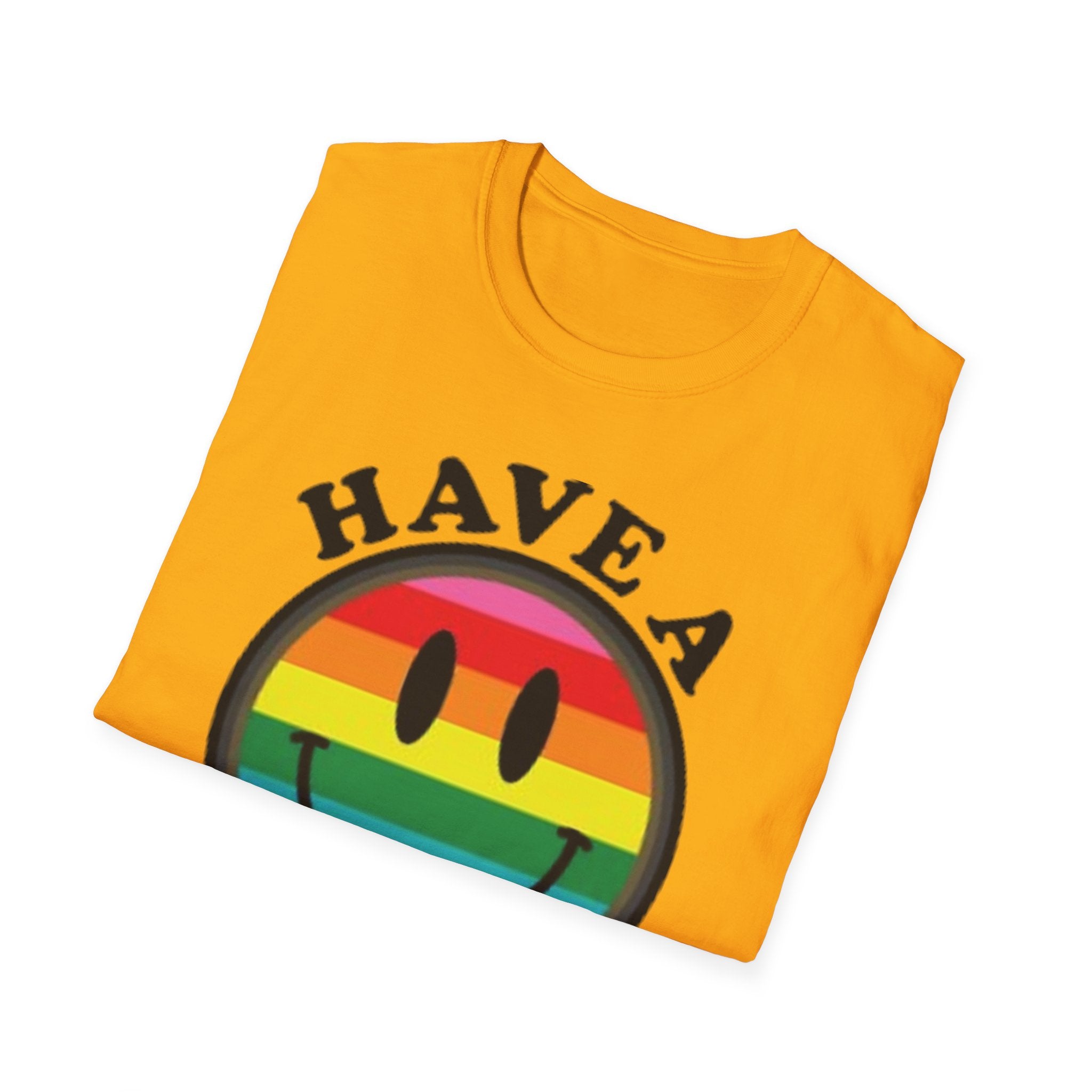 Have A Gay Day Rainbow Smile Unisex Softstyle T-Shirt
