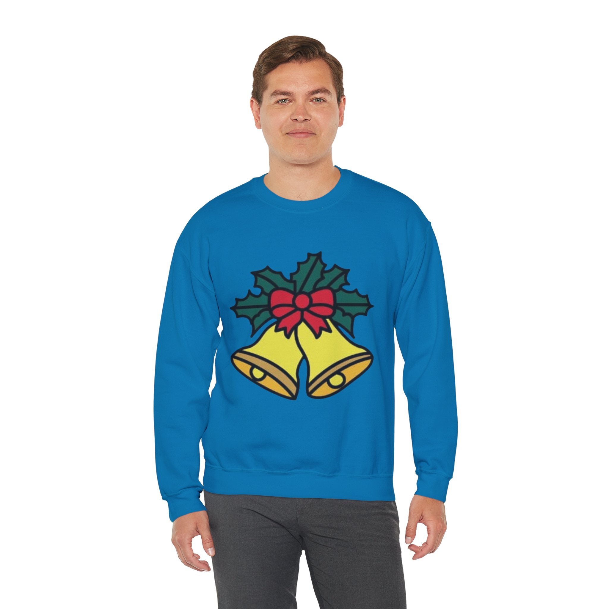 Festive Holiday Bells & Holly Unisex Heavy Blend™ Crewneck Sweatshirt