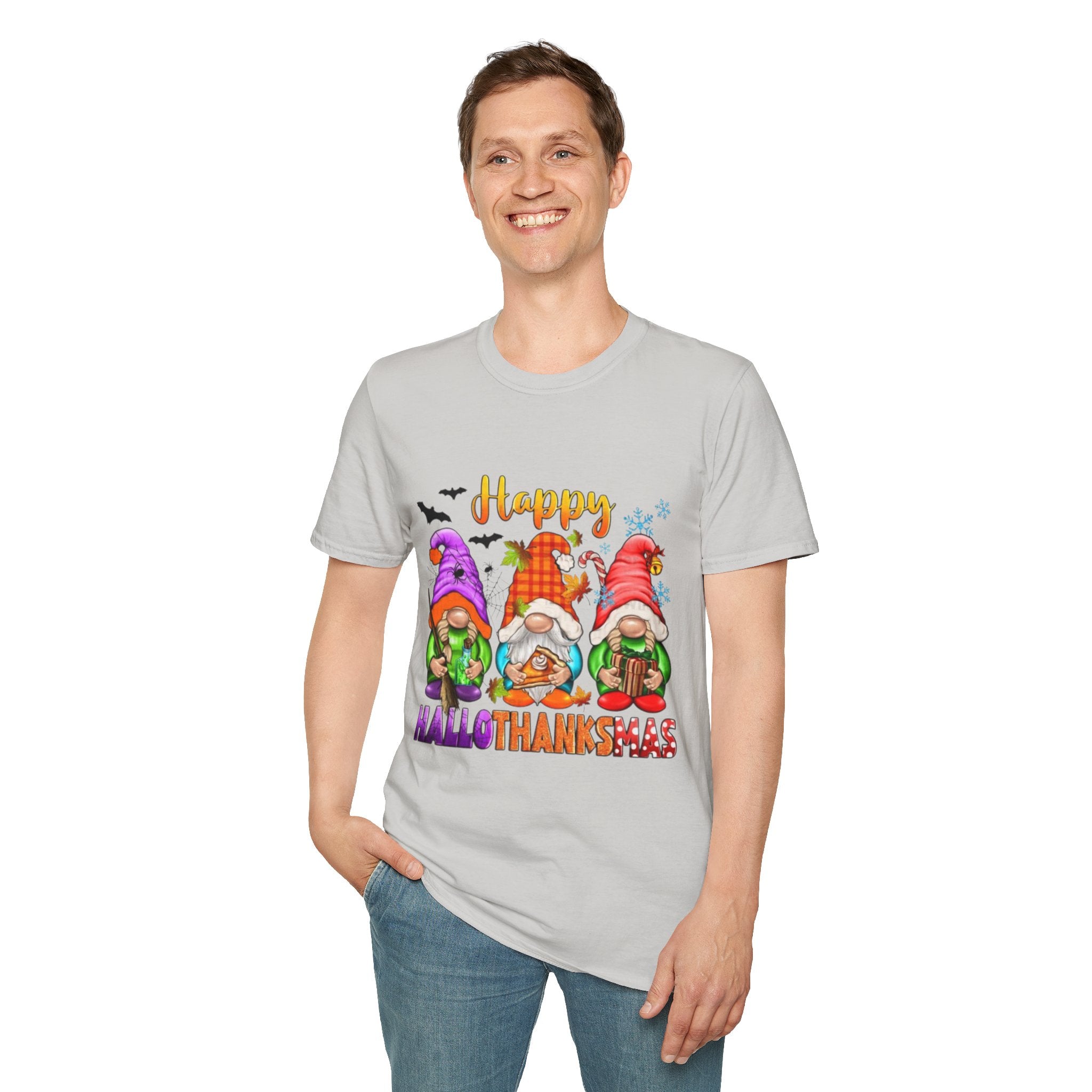 Happy Hallothanksmas Gnome Unisex Softstyle T-Shirt