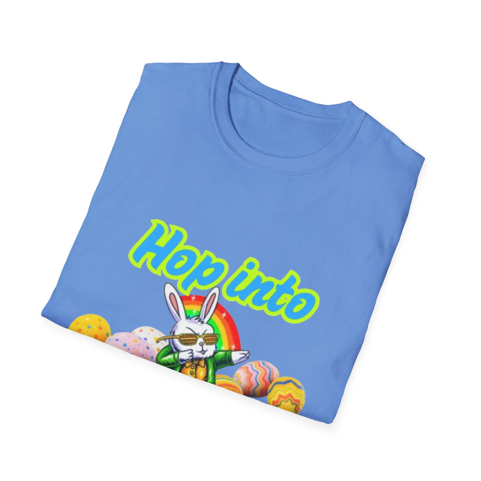 Hop Into Groovy Vibes Bunny Unisex Softstyle T-Shirt