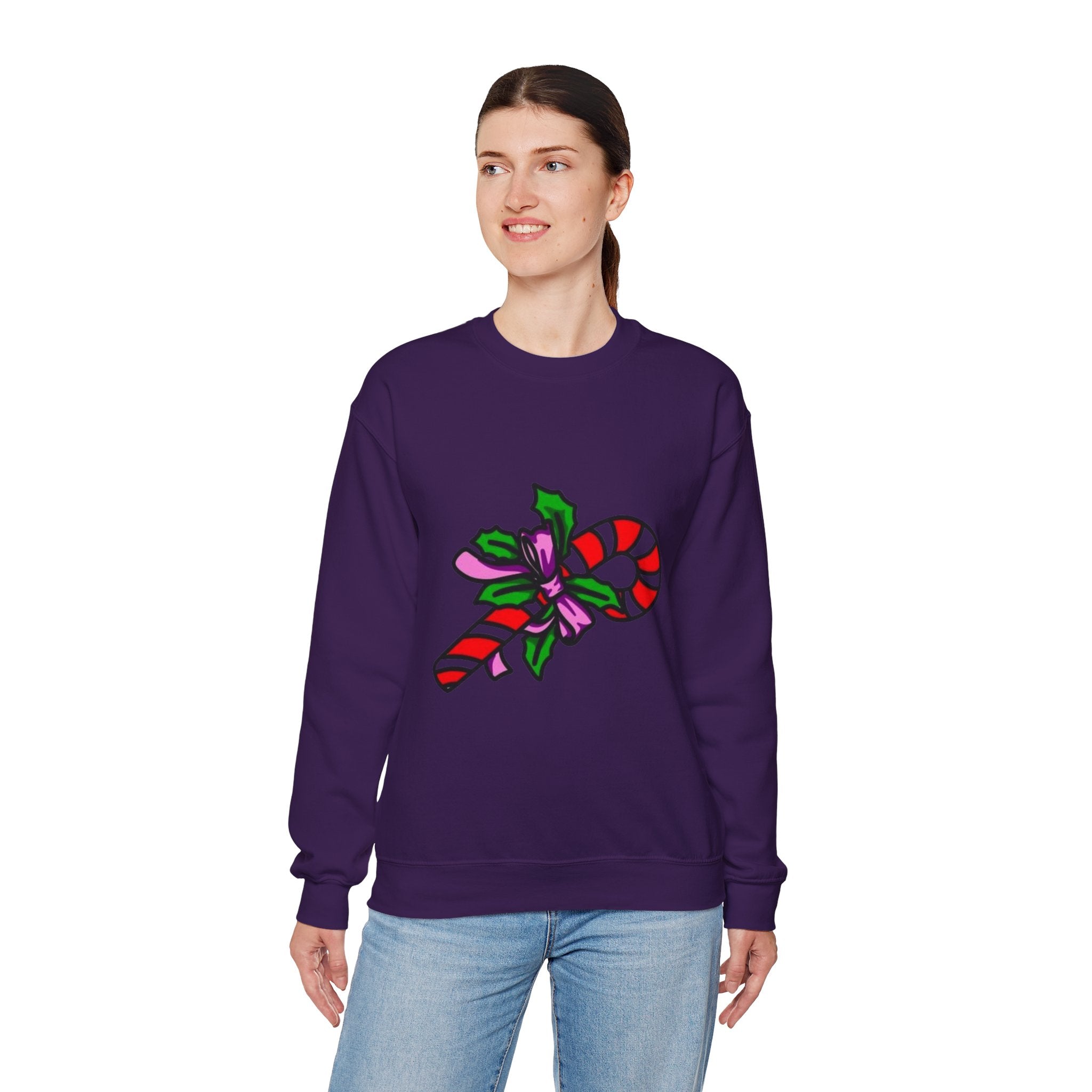 Festive Candy Cane Unisex Heavy Blend™ Crewneck Sweatshirt