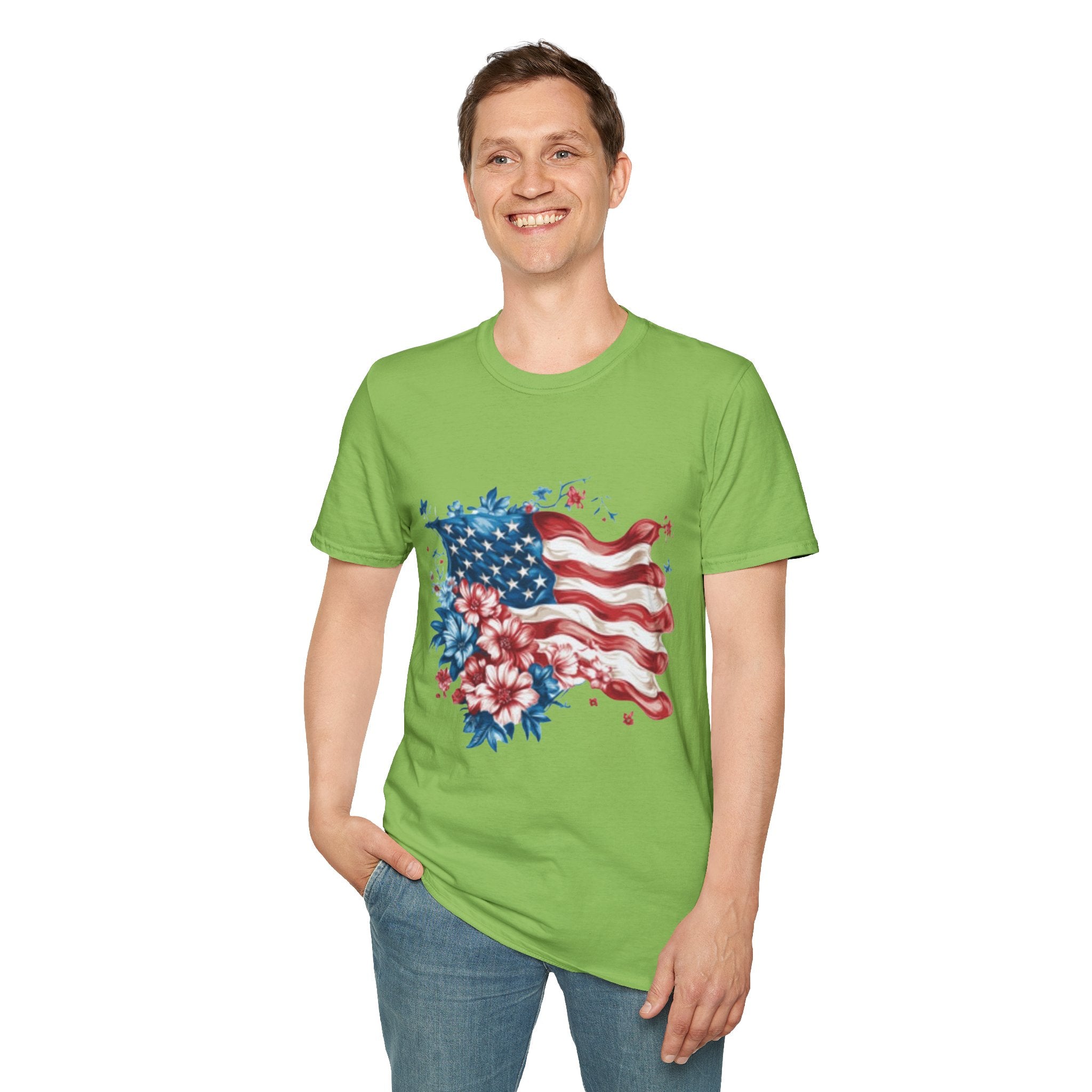 Patriotic USA Flag Unisex Softstyle T-Shirt