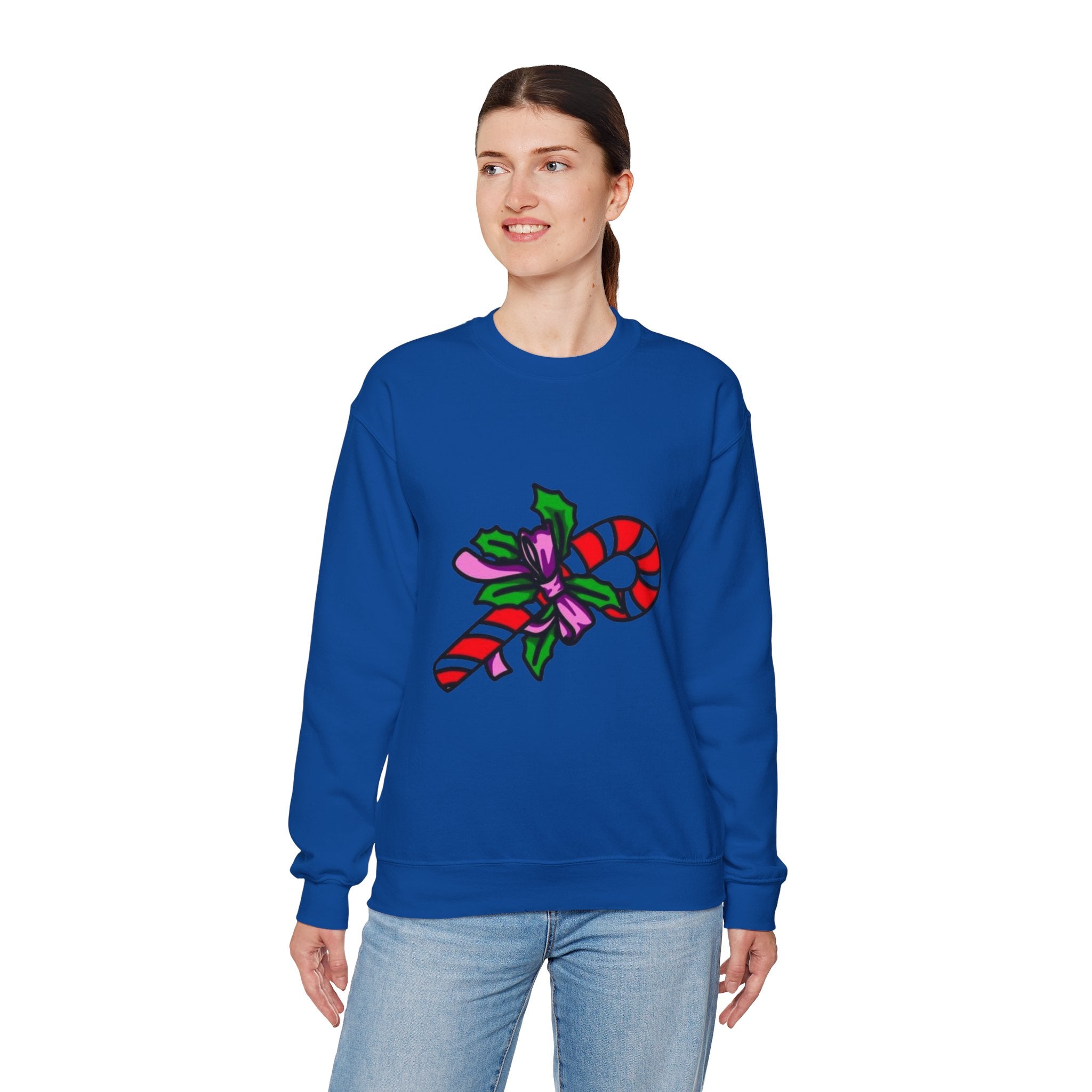 Festive Candy Cane Unisex Heavy Blend™ Crewneck Sweatshirt