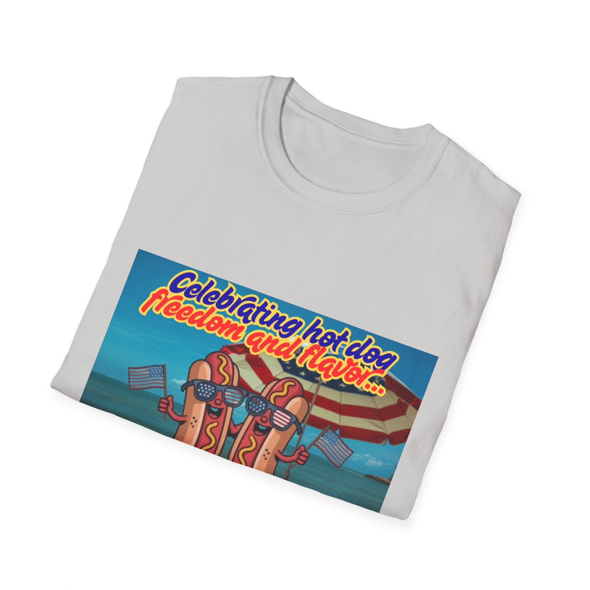 Celebrating Hot Dog Freedom And Flavor Summer Style! Unisex Softstyle T-Shirt