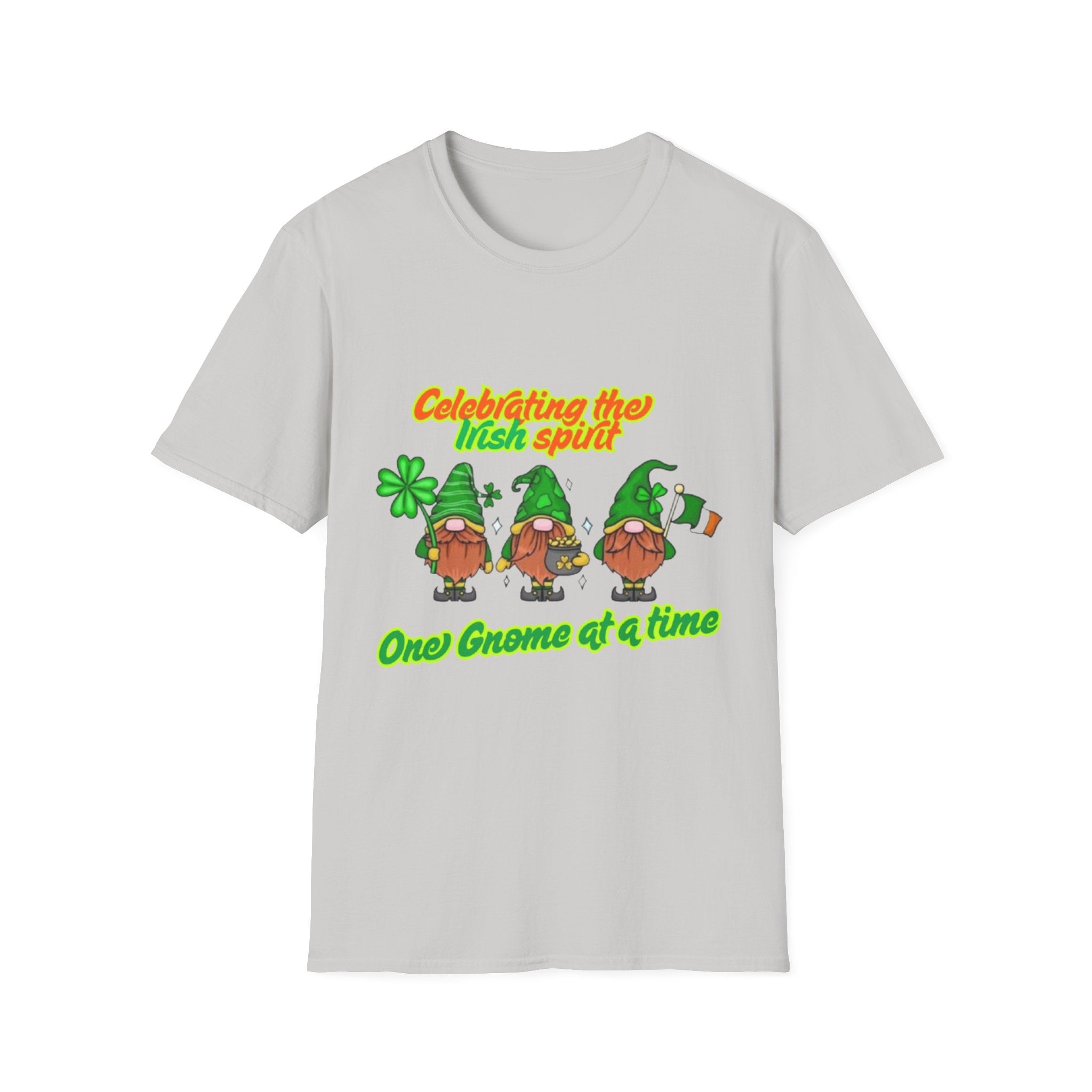 Celebrating the Irish Spirit One Gnome At A Time Unisex Softstyle T-Shirt
