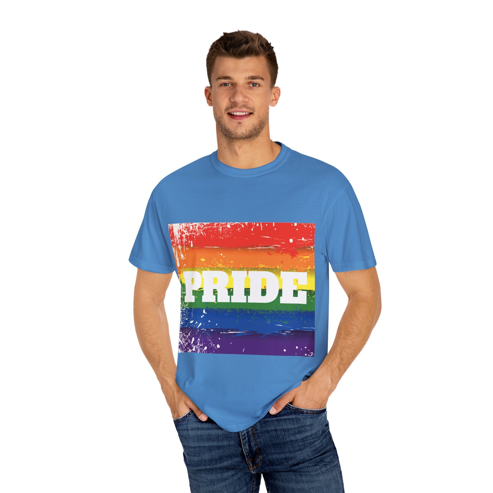 Pride Rainbow Unisex Garment-Dyed T-Shirt