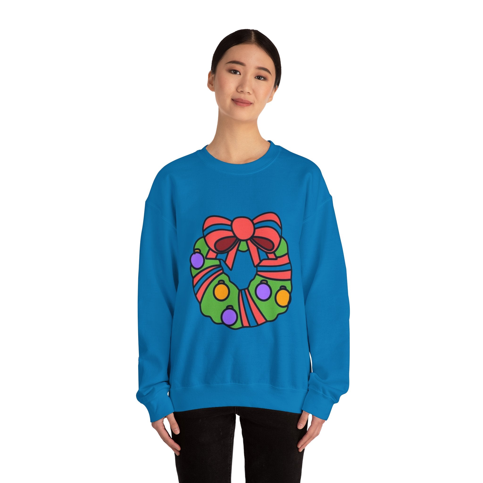 Holiday Wreath Unisex Heavy Blend™ Crewneck Sweatshirt