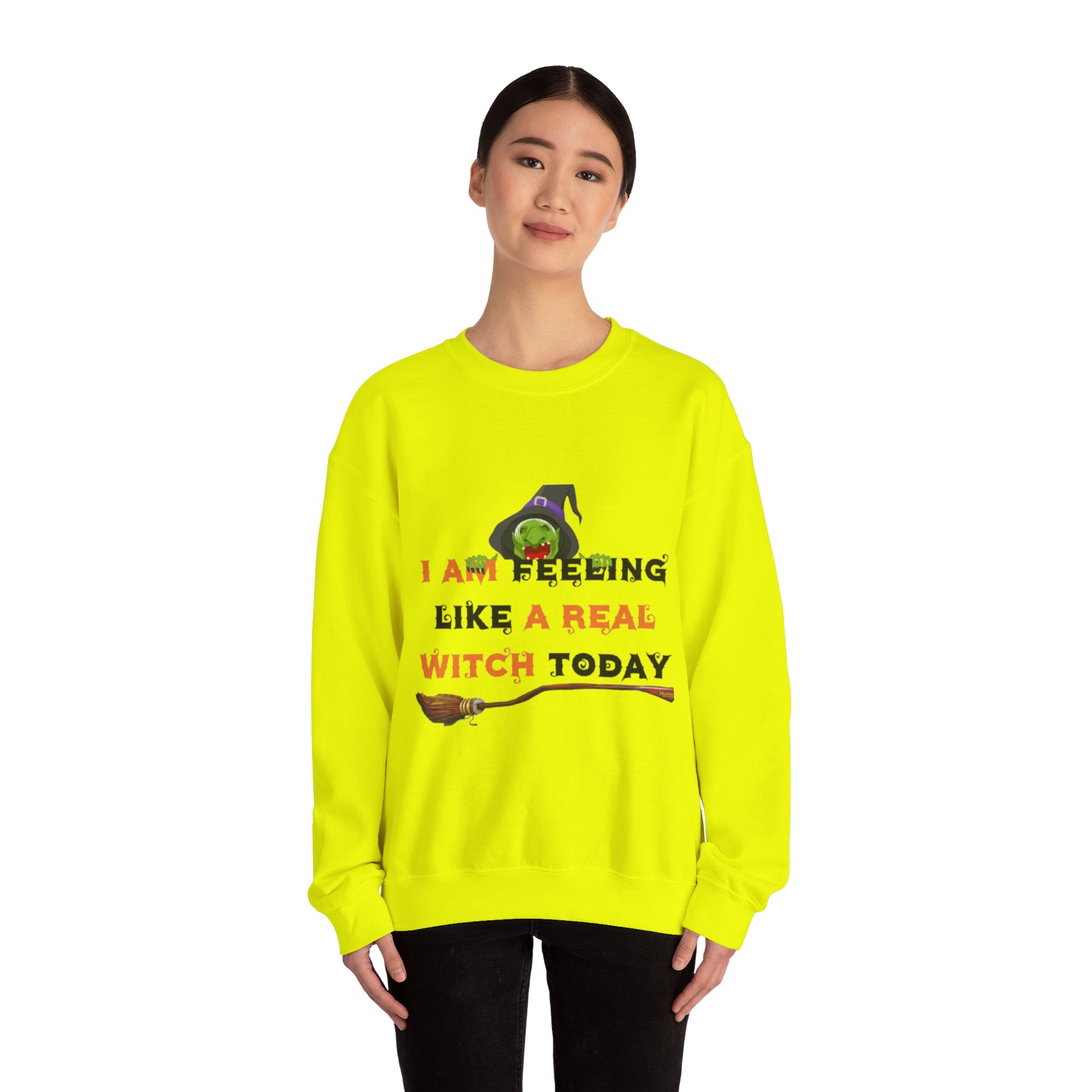 I Am Feeling Like A Real Witch Today Unisex Heavy Blend™ Crewneck Sweatshirt