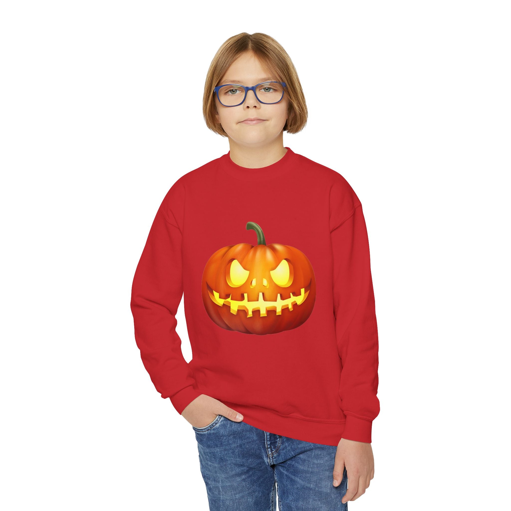 Halloween Pumpkin Youth Crewneck Sweatshirt