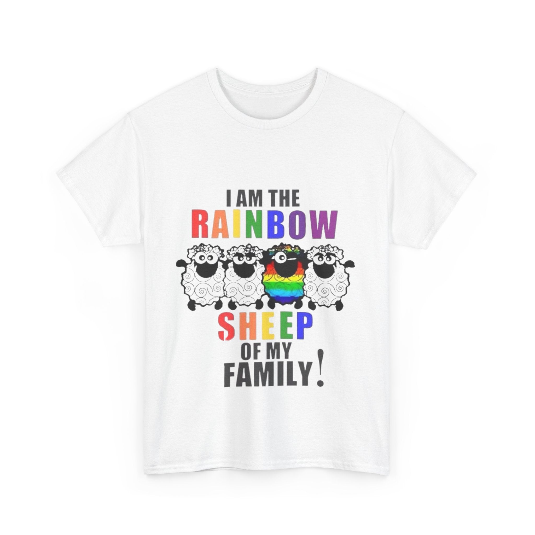 I Am The Rainbow Sheep Of My Family Unisex Heavy Cotton T-Shirt
