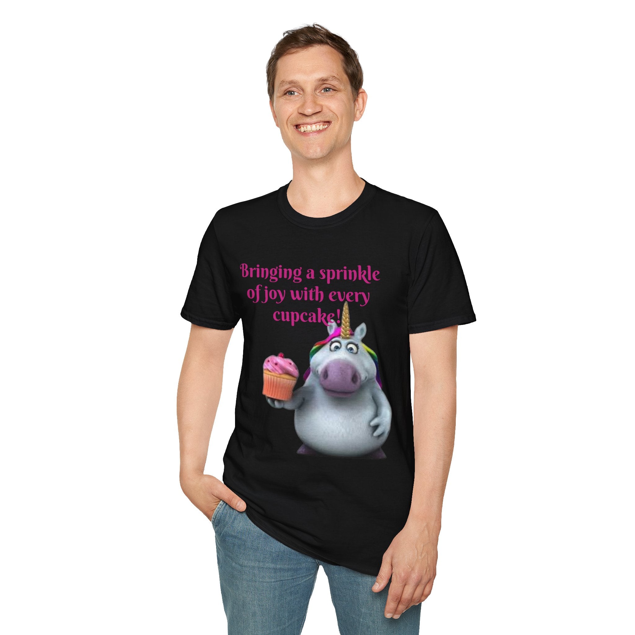 Bringing A Sprinkle Of Joy With Every Cupcake Unicorn Unisex Softstyle T-Shirt