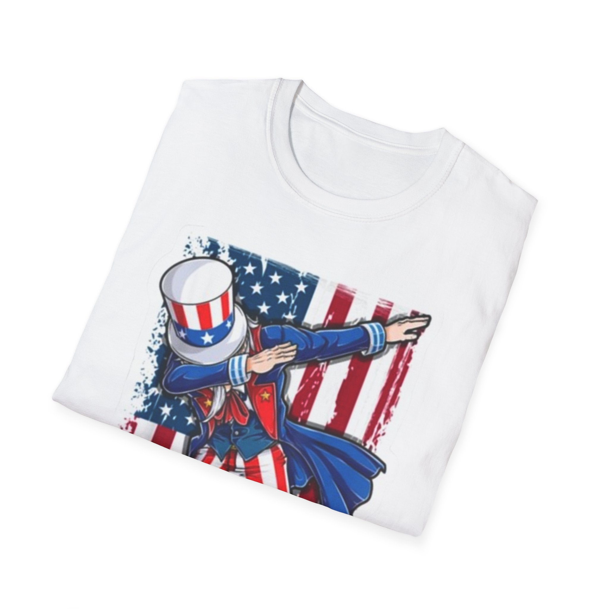 Patriotic Uncle Sam Dabbing Unisex Softstyle T-Shirt