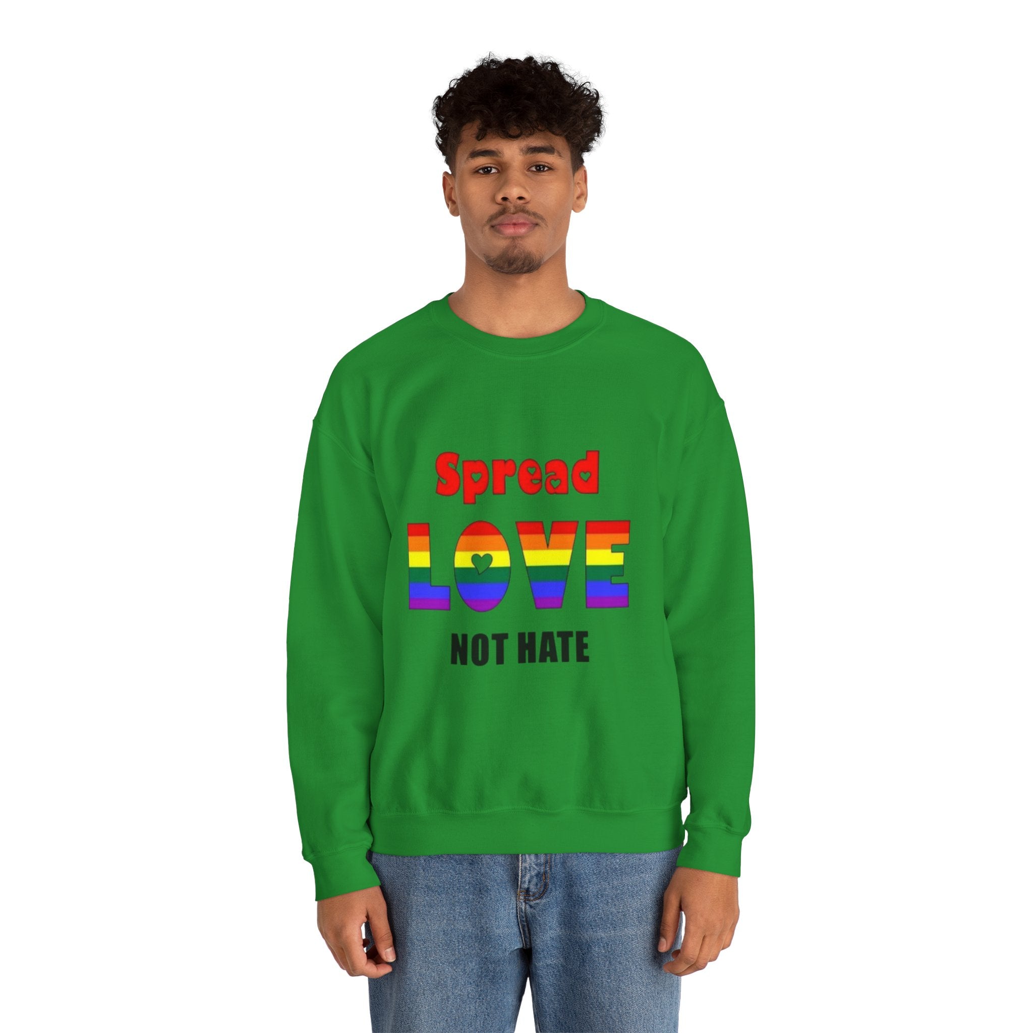 Spread Love Not Hate Unisex Crewneck Sweatshirt