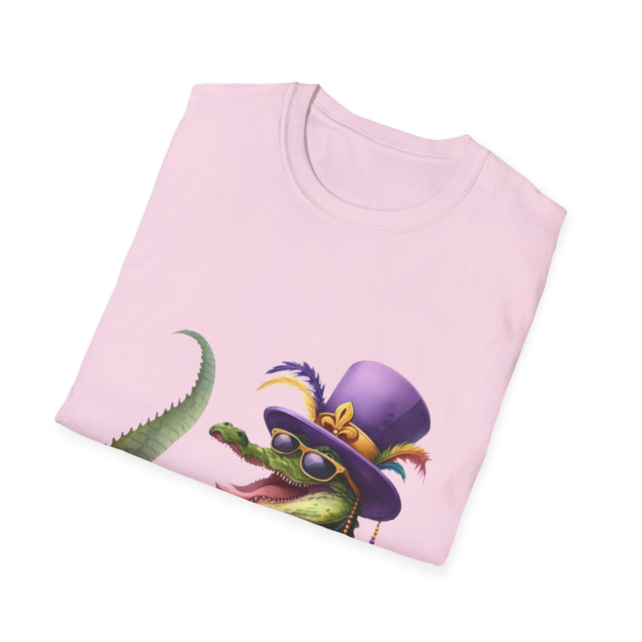 Mardi Gras Alligator Unisex Softstyle T-Shirt