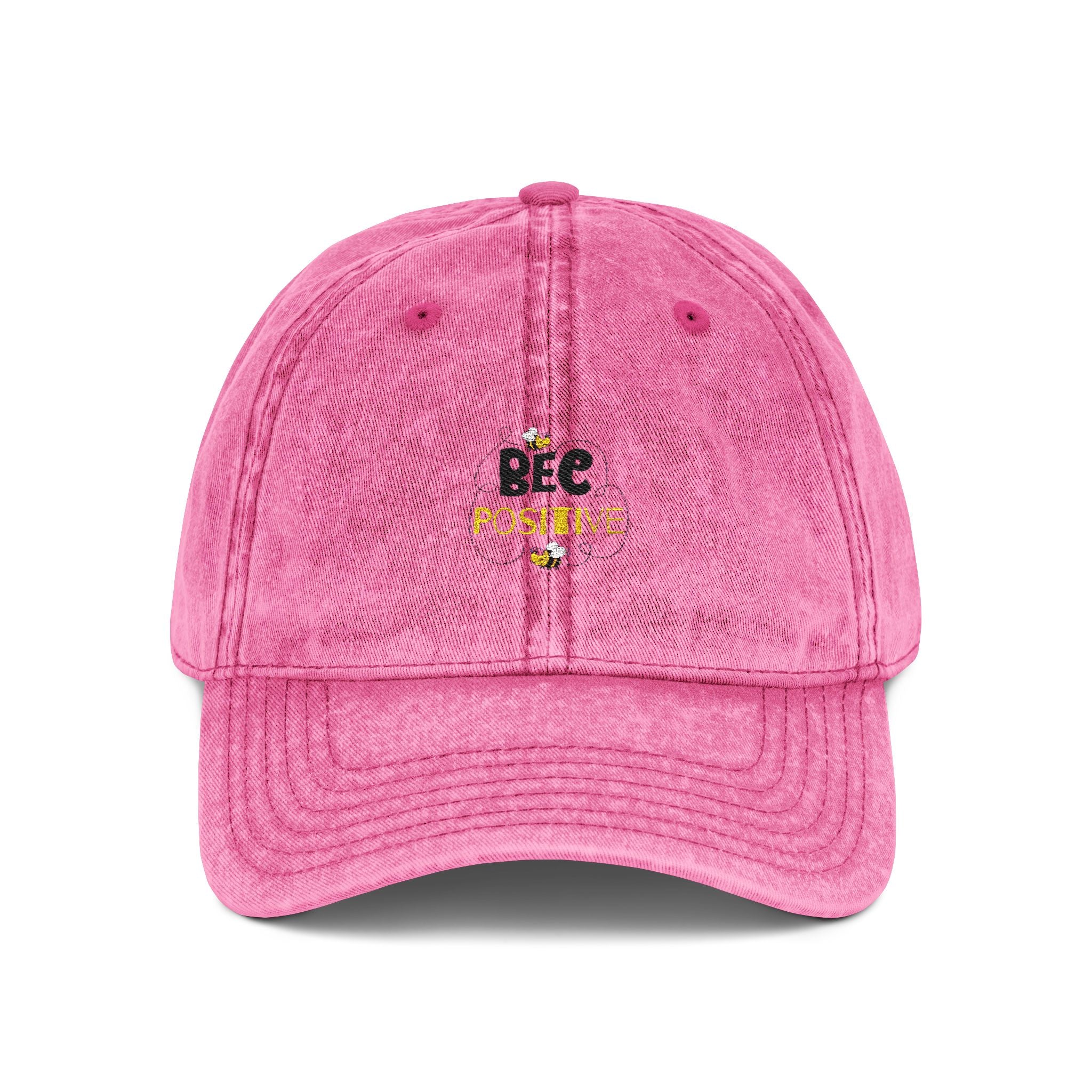 Bee Positive Vintage Embroidered Hat