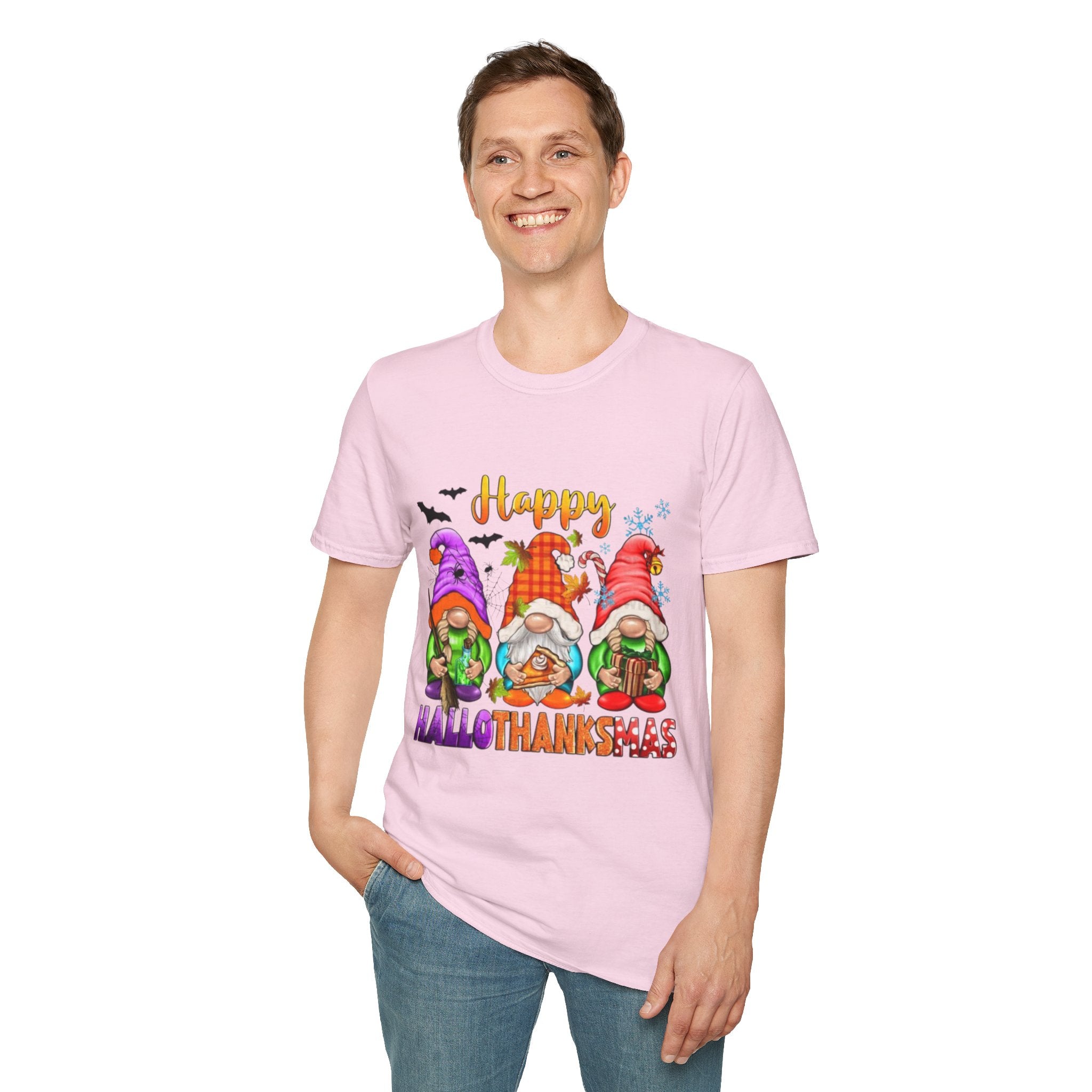 Happy Hallothanksmas Gnome Unisex Softstyle T-Shirt