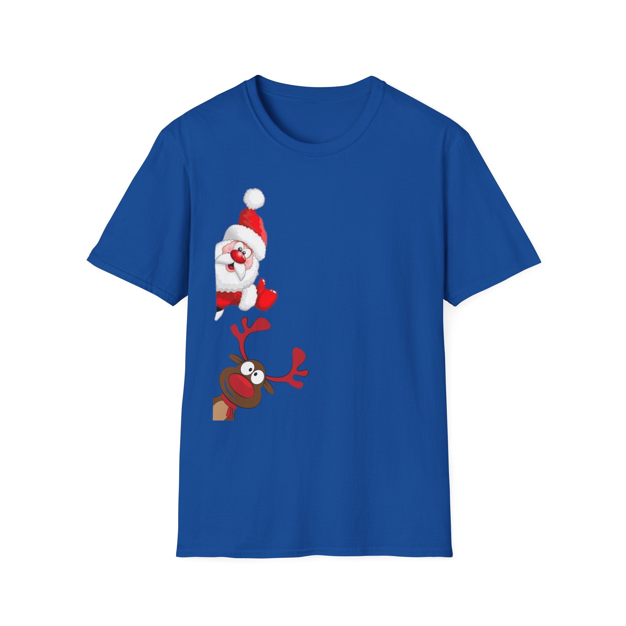 Christmas Santa and Reindeer Unisex Softstyle T-Shirt
