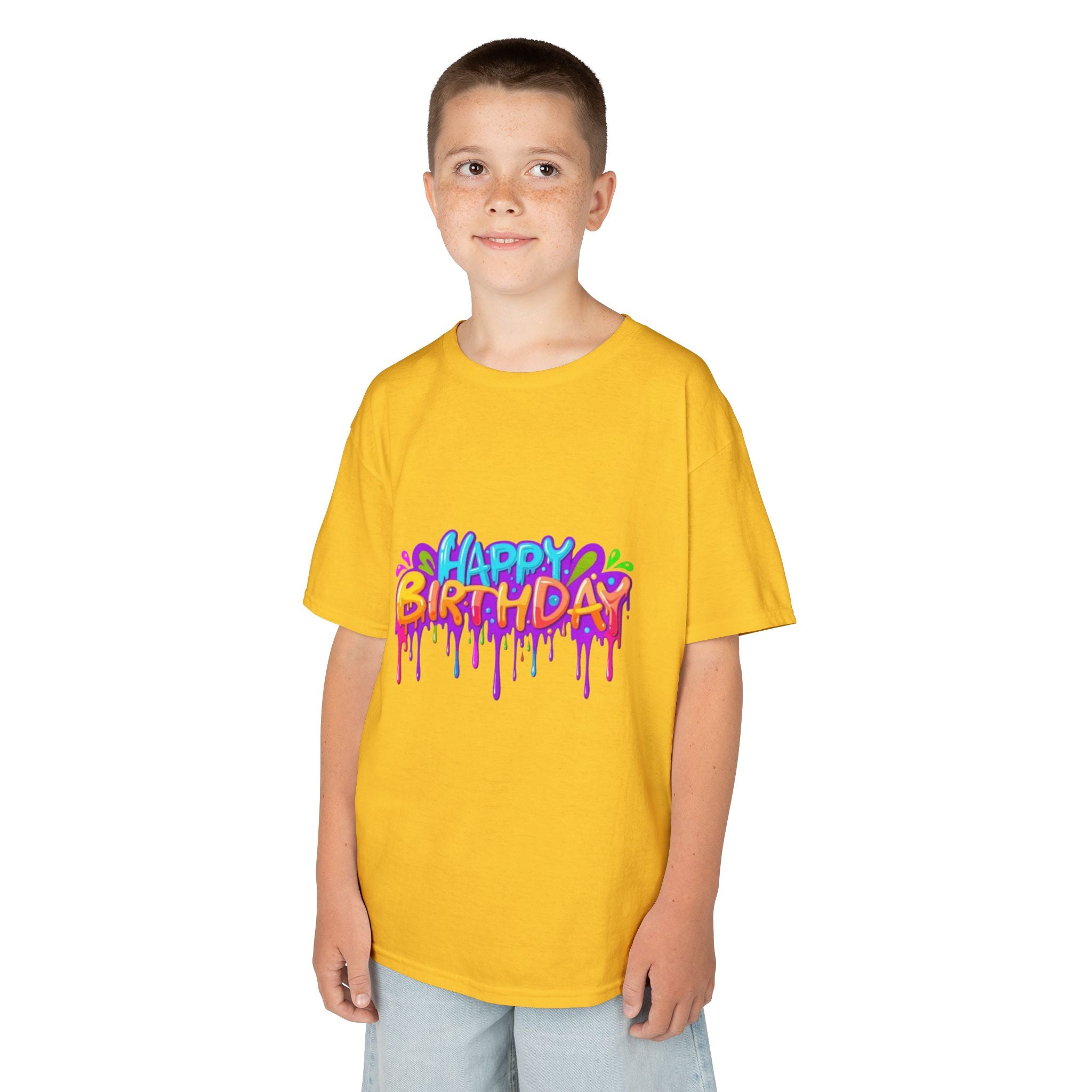 Happy Birthday Kids Heavy Cotton™ Short Sleeve T-Shirt Personalize It!