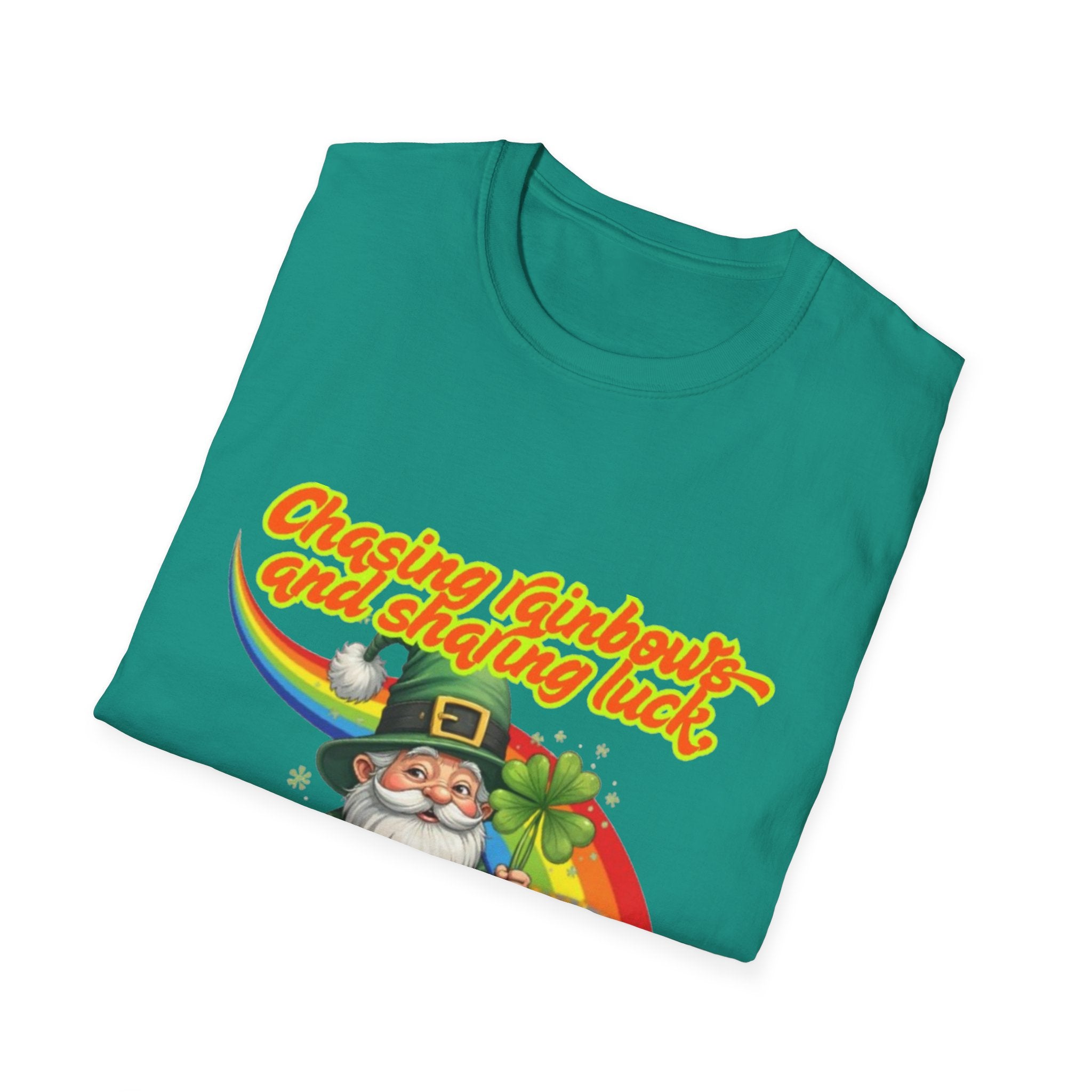 Chasing Rainbows And Sharing Luck, One Clover At A Time! Unisex Softstyle T-Shirt