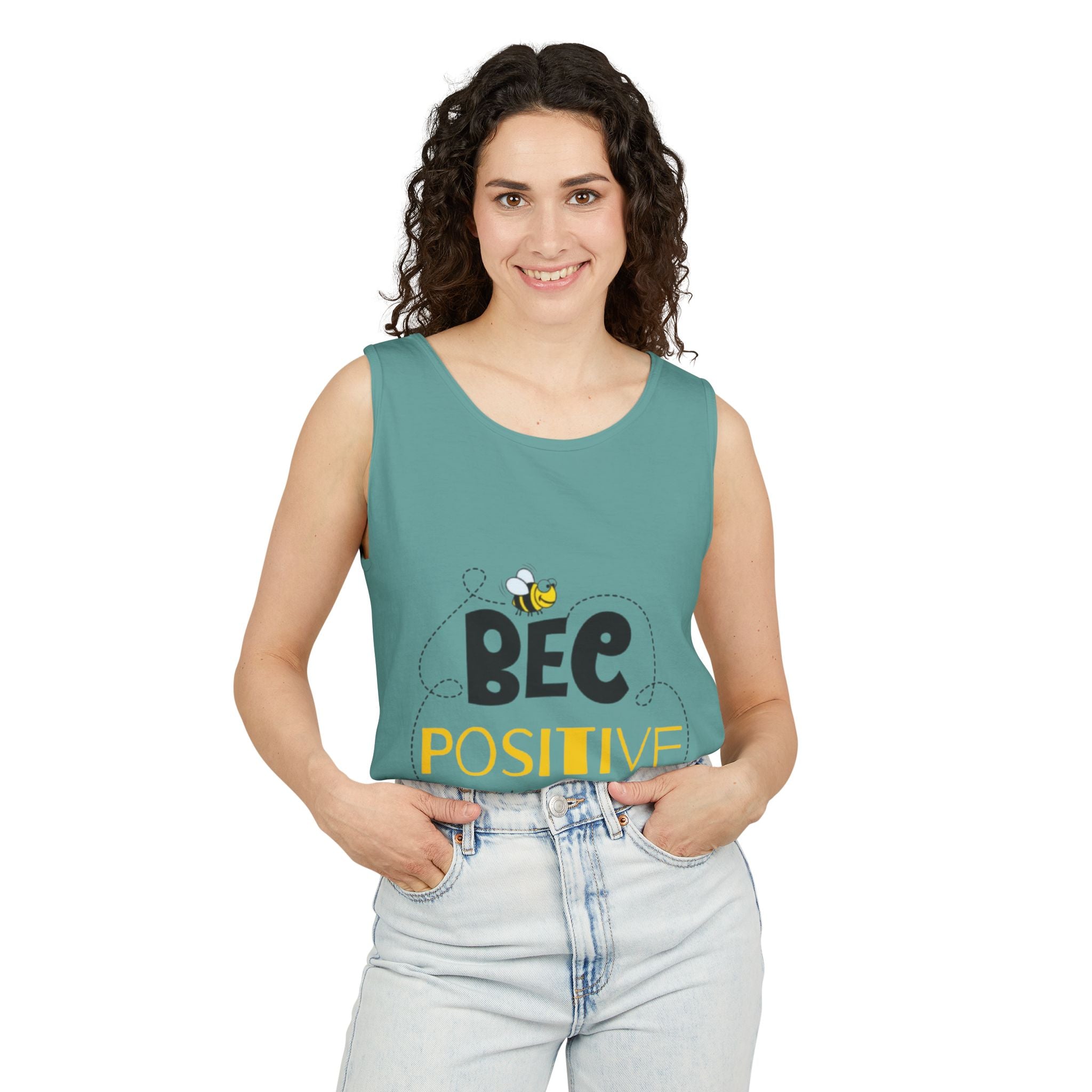 Bee Positive Unisex Garment-Dyed Tank Top