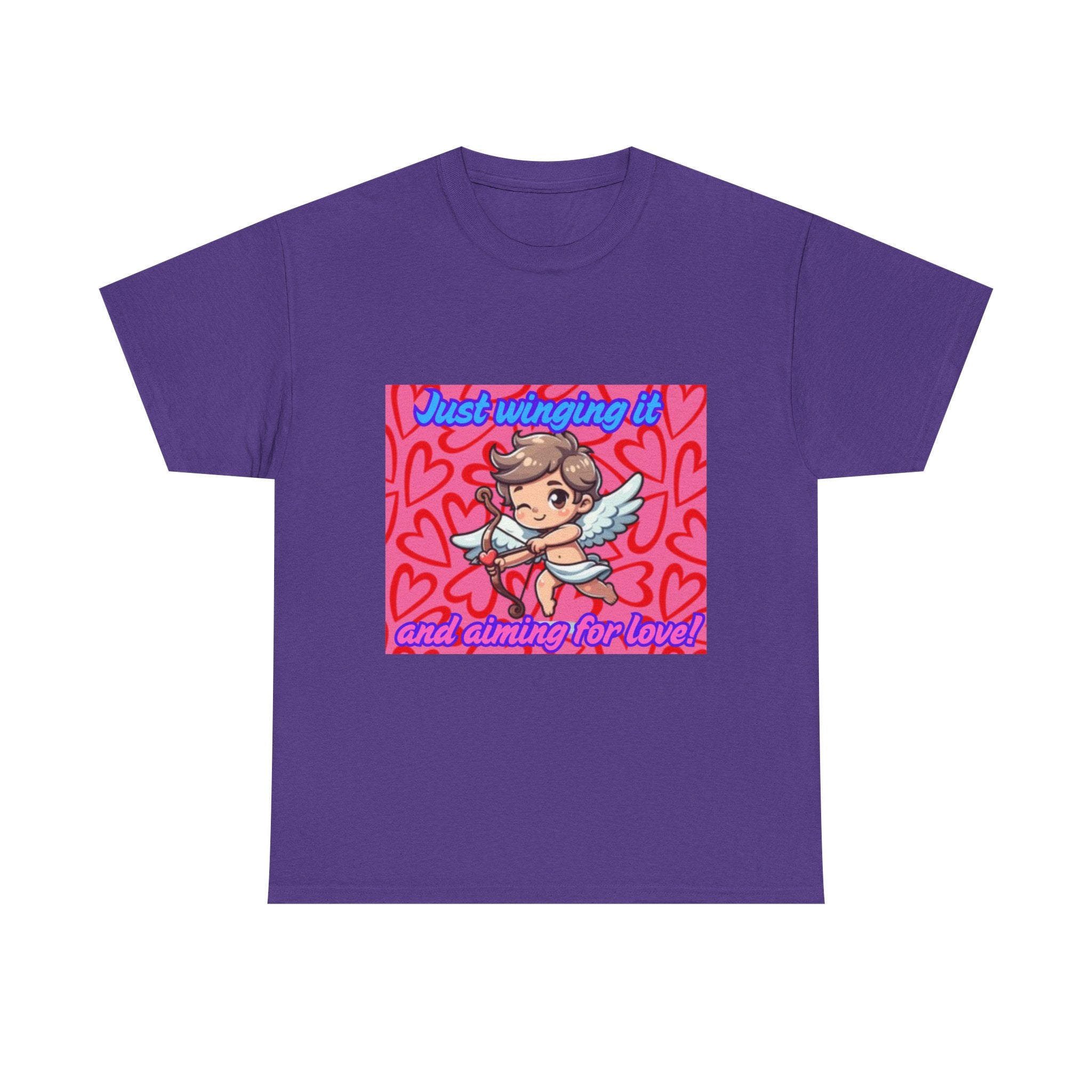 Just Winging It And Aiming For Love Unisex Heavy Cotton T-Shirt