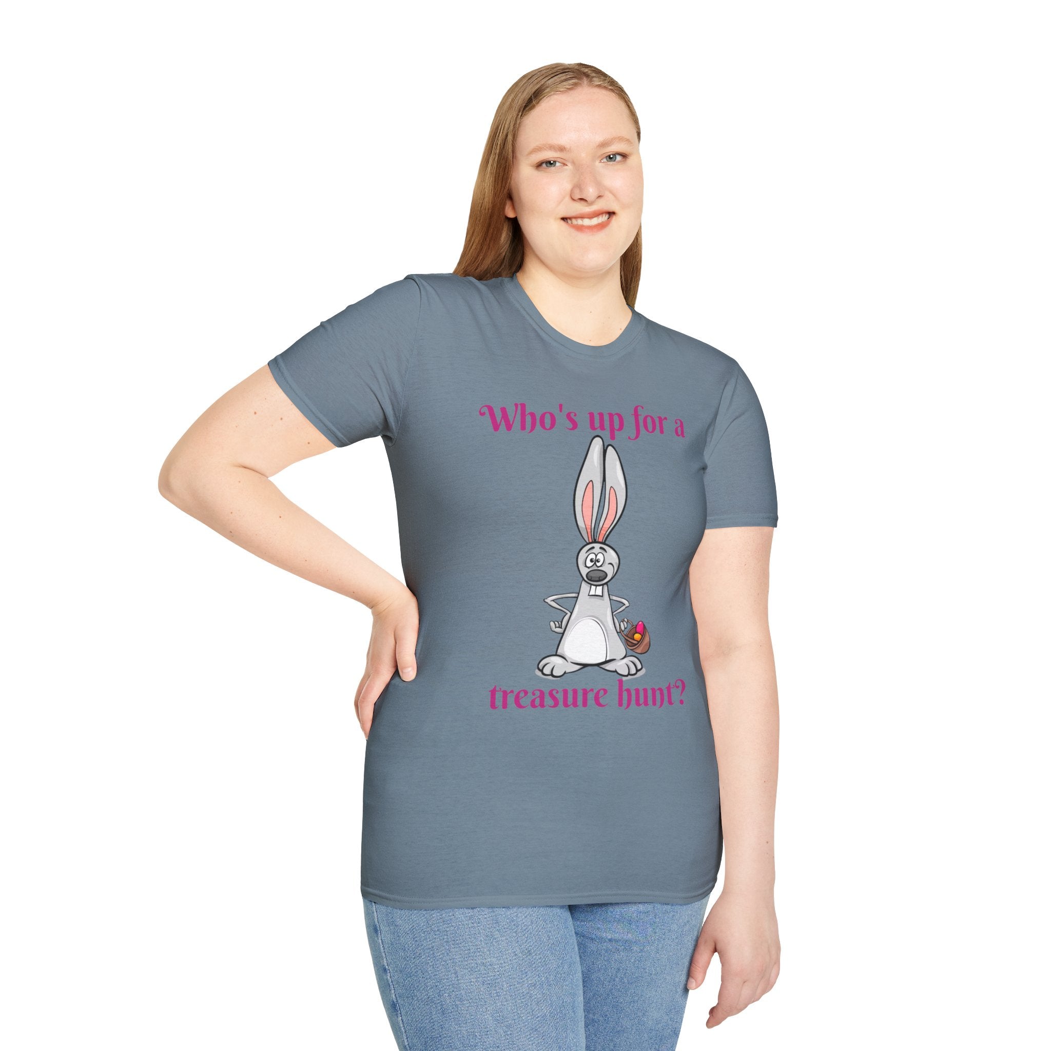 Who's Up For A Treasure Hunt Bunny Unisex Softstyle T-Shirt