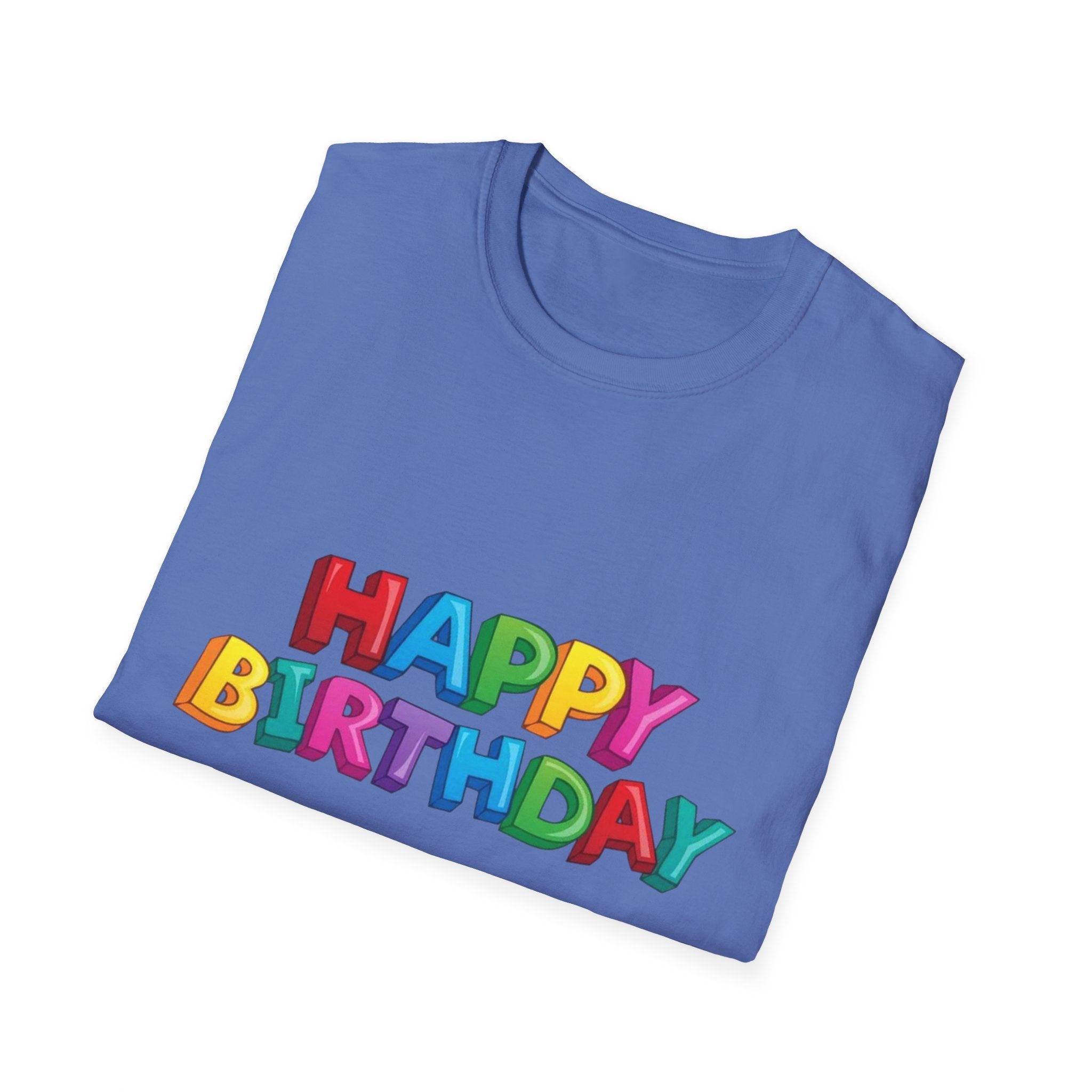 Happy Birthday Unisex Softstyle T-Shirt-Personalize It!