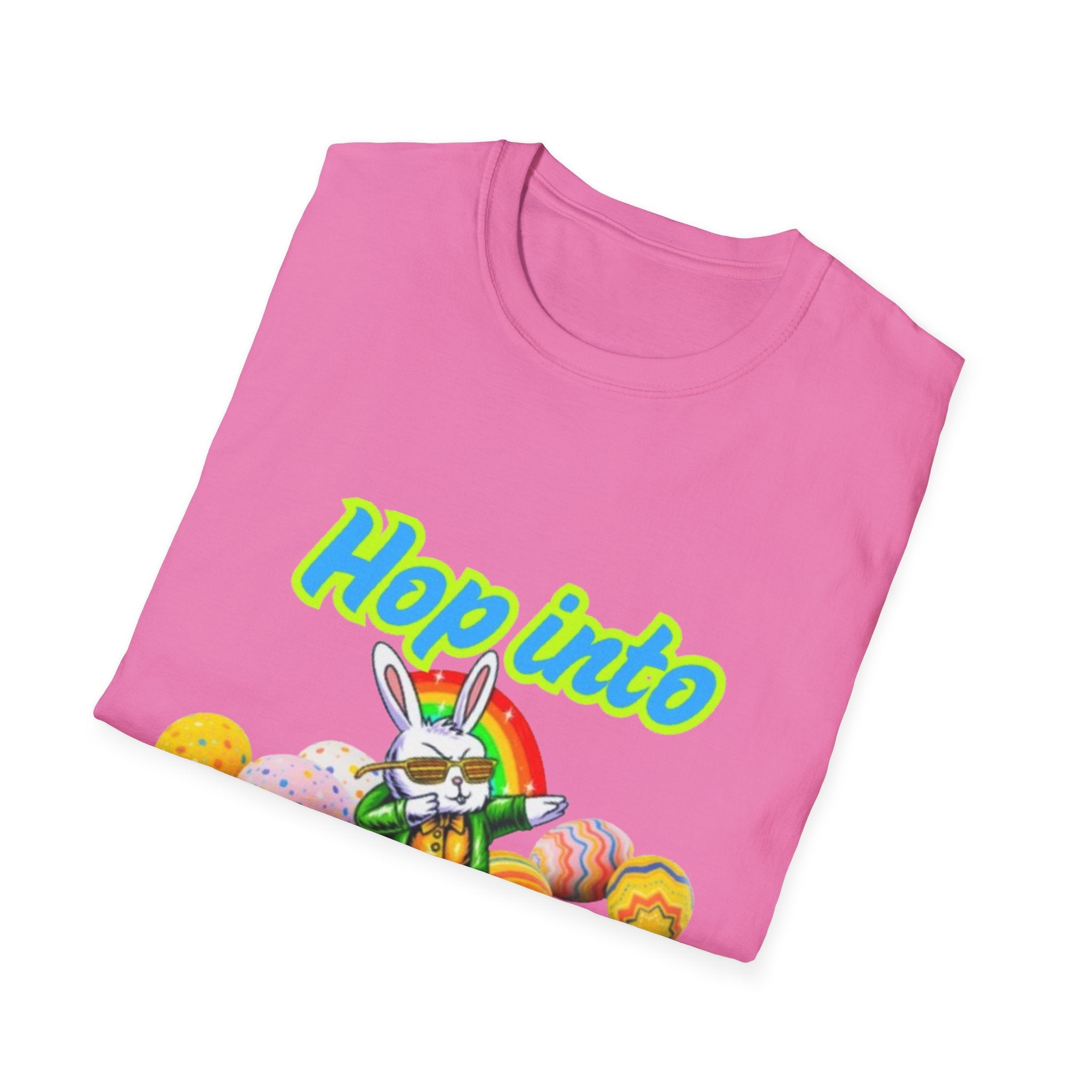 Hop Into Groovy Vibes Bunny Unisex Softstyle T-Shirt