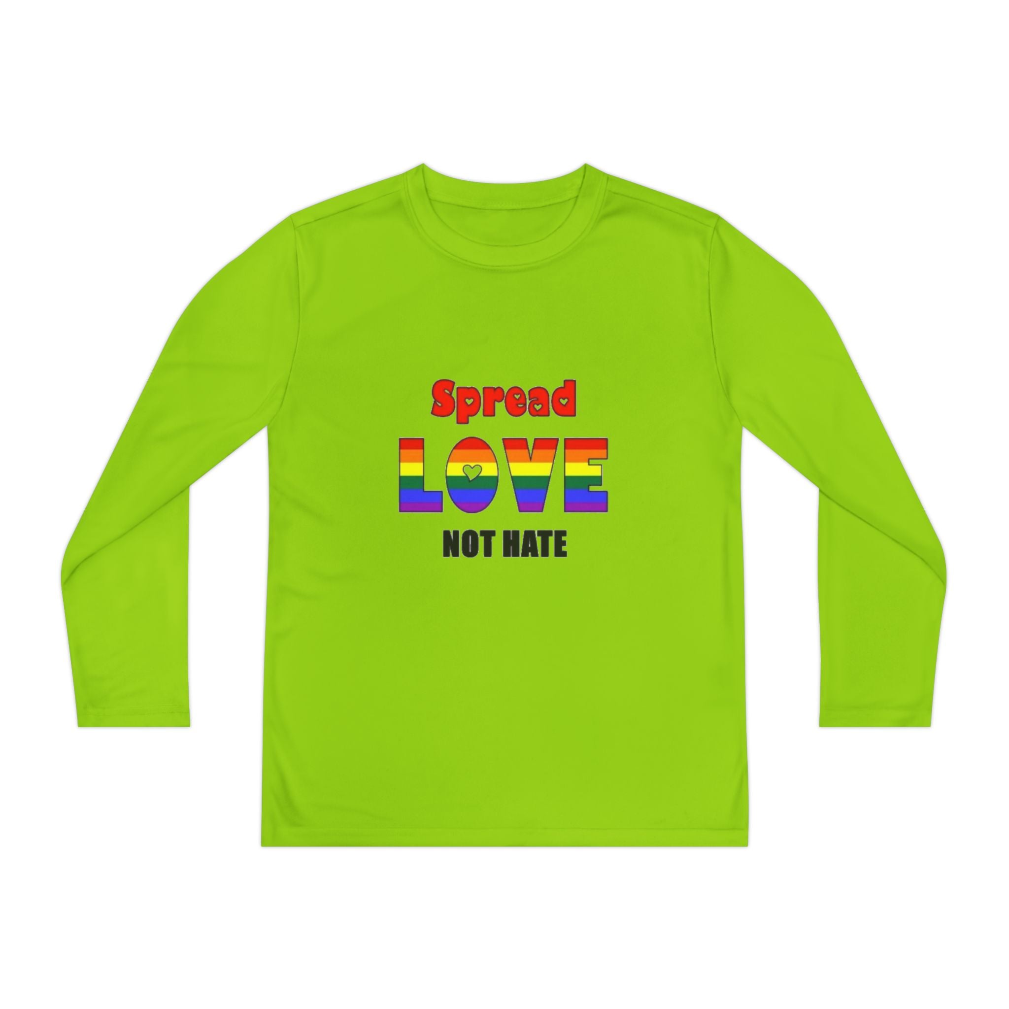 Spread Love Not Hate Youth Long Sleeve Competitor T-Shirt