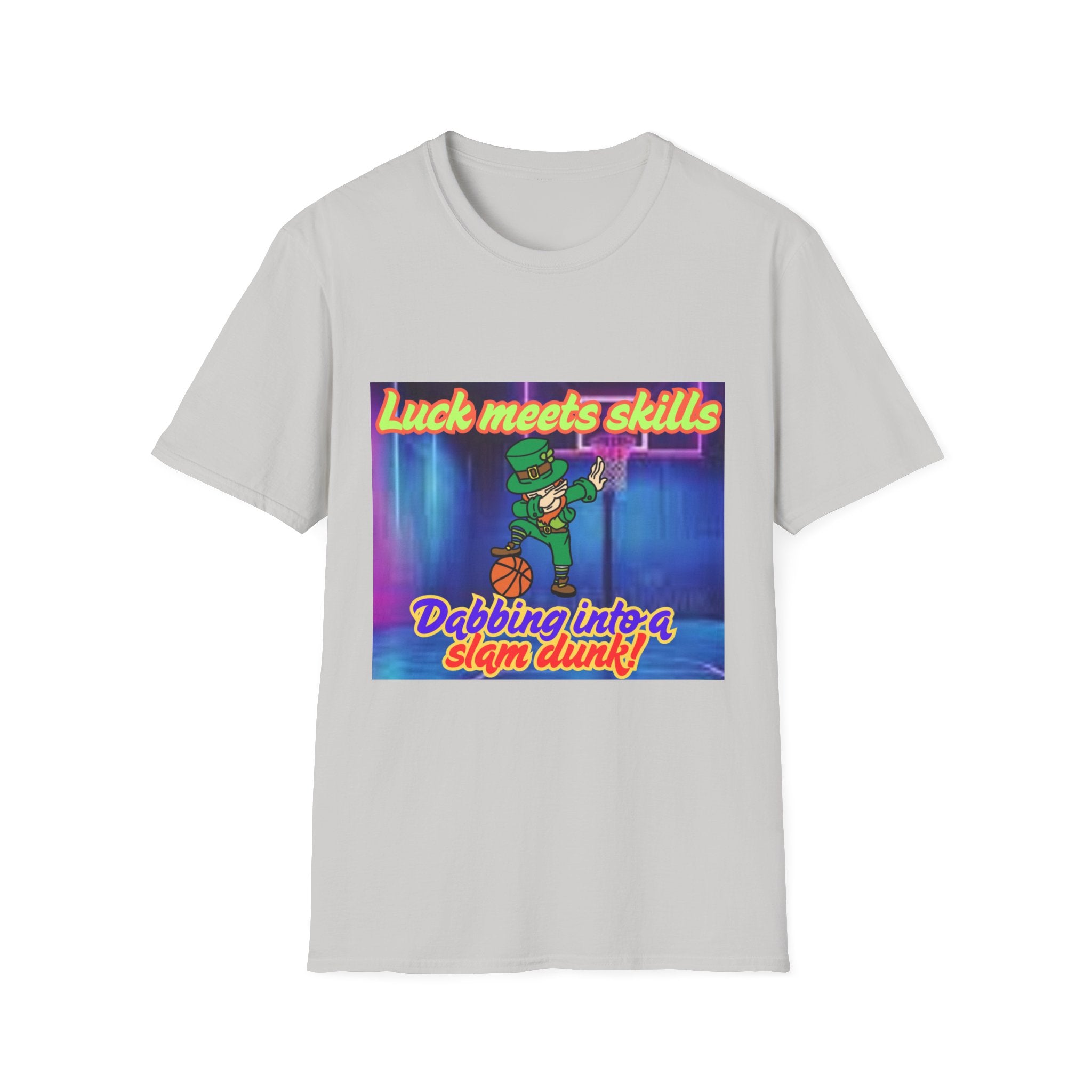 Luck Meets Skills Dabbing Into A Slam Dunk! Unisex Softstyle T-Shirt