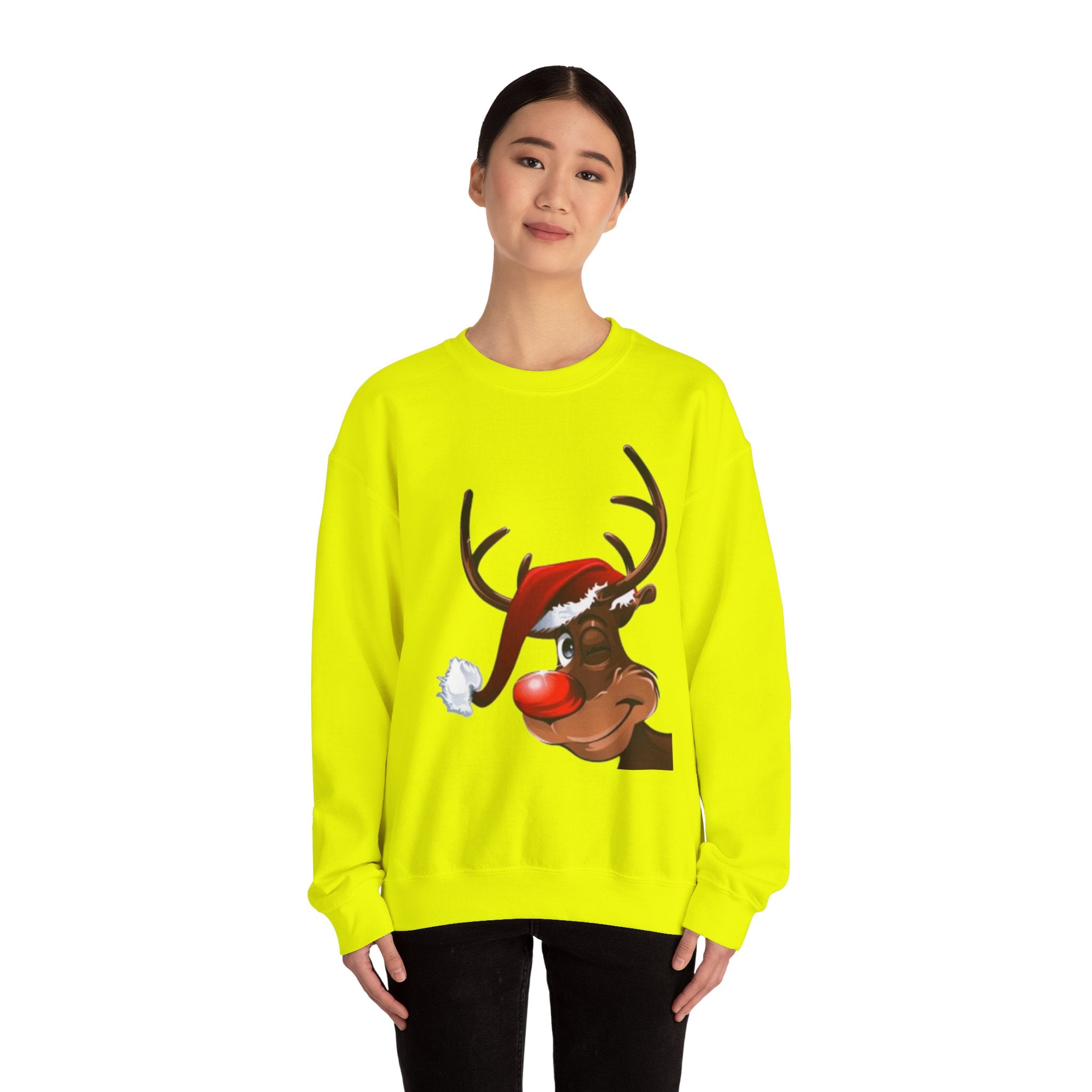 Festive Reindeer Unisex Heavy Blend™ Crewneck Sweatshirt