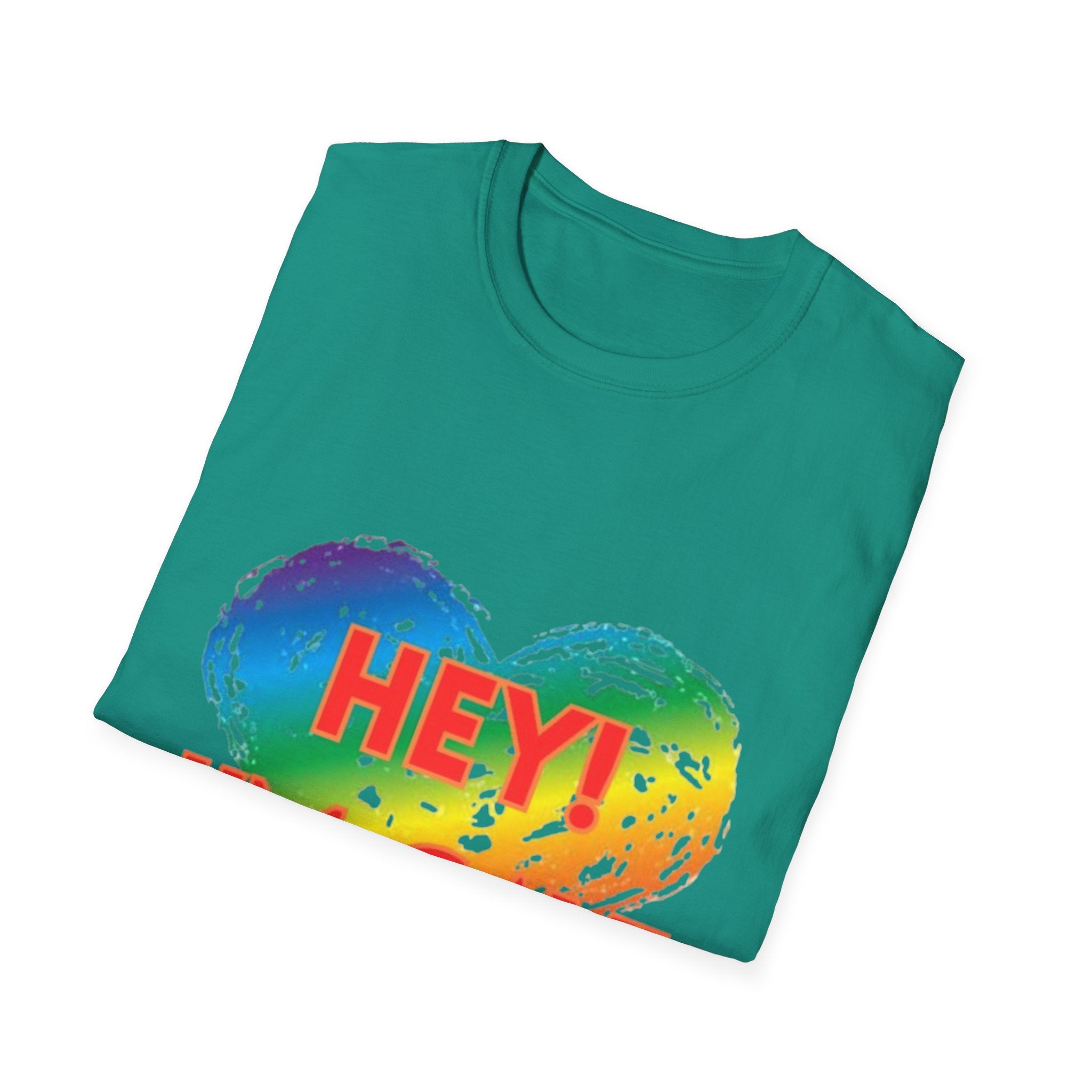 Hey I'm Gay! Unisex Softstyle T-Shirt