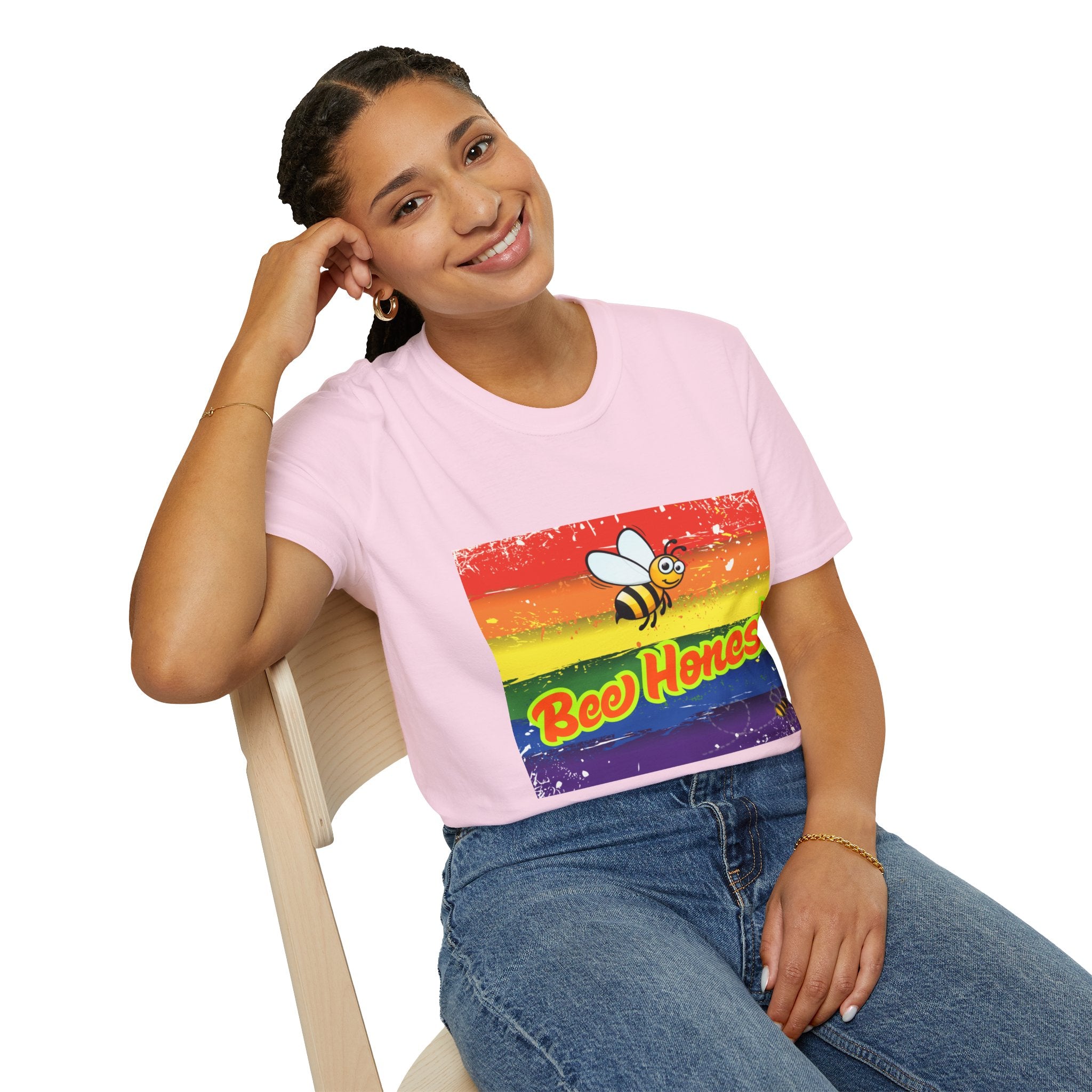 Bee Honest Rainbow Unisex Softstyle T-Shirt