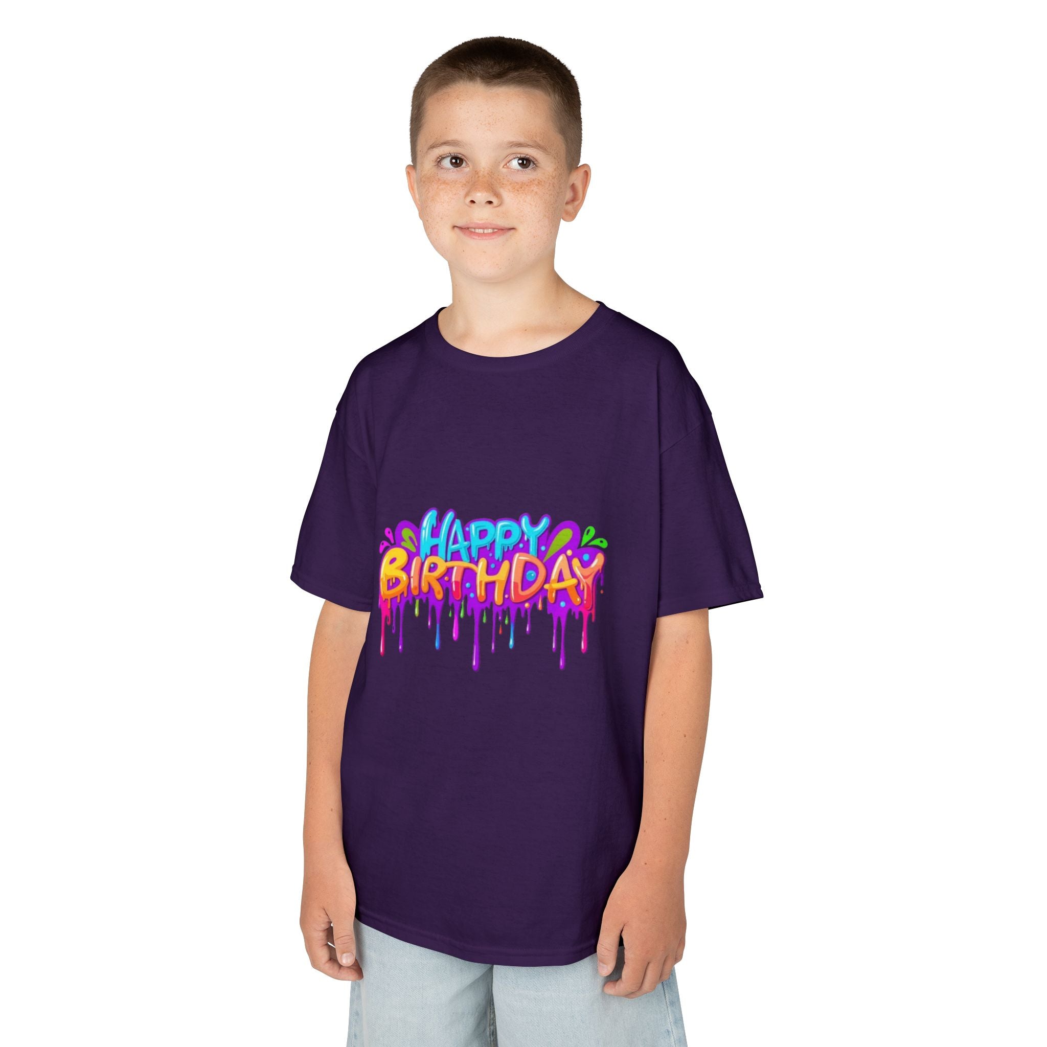 Happy Birthday Kids Heavy Cotton™ Short Sleeve T-Shirt Personalize It!