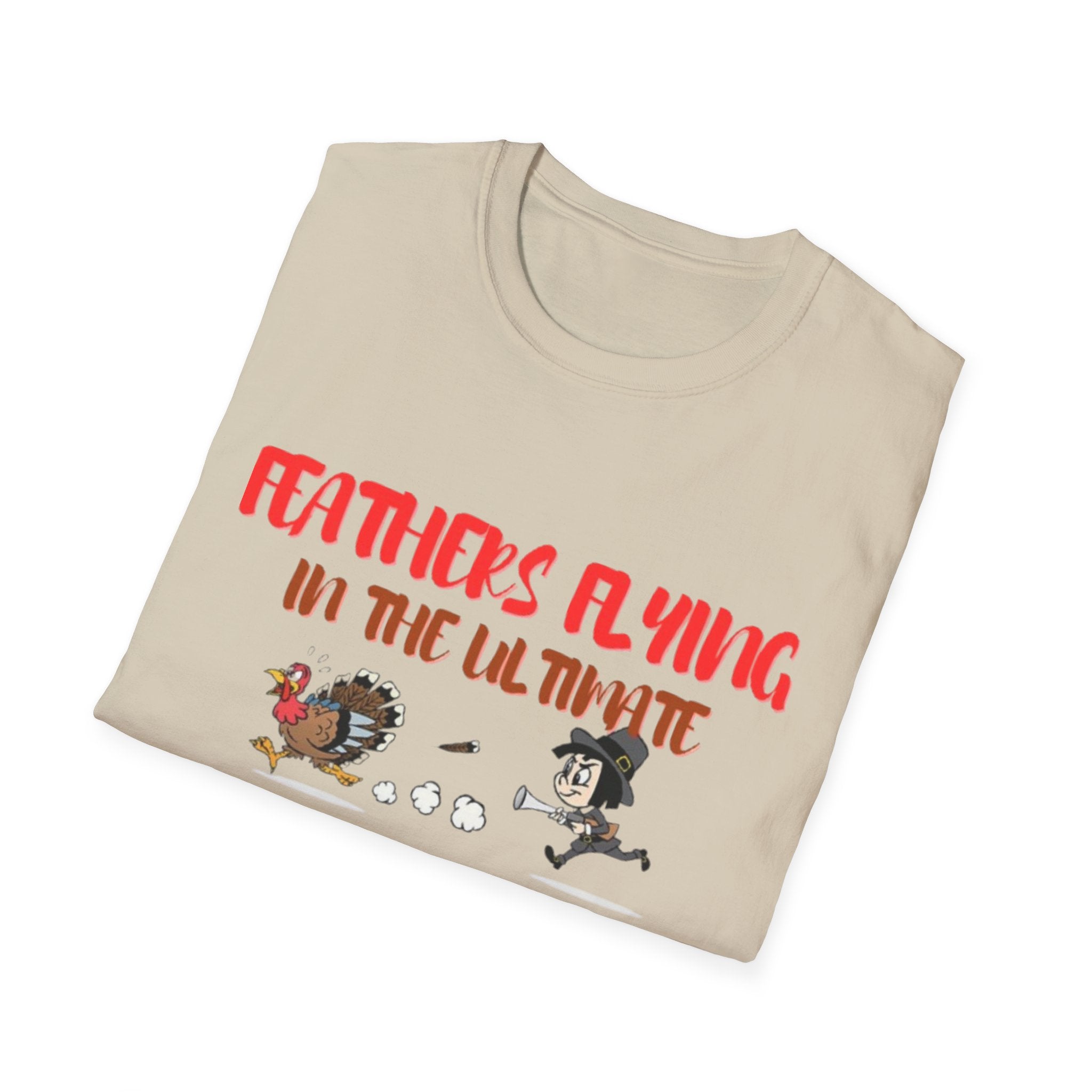 Feathers Flying In The Ultimate Thanksgiving Showdown Unisex Softstyle T-Shirt