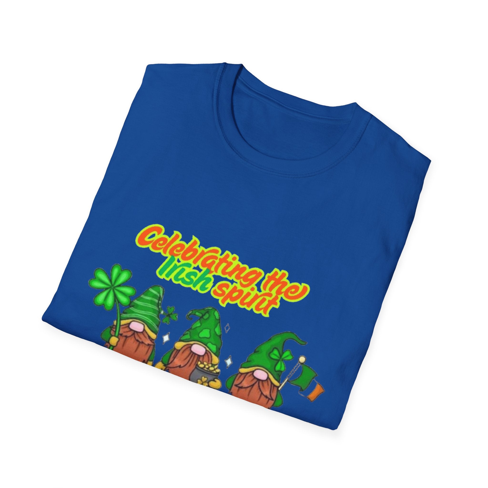 Celebrating the Irish Spirit One Gnome At A Time Unisex Softstyle T-Shirt