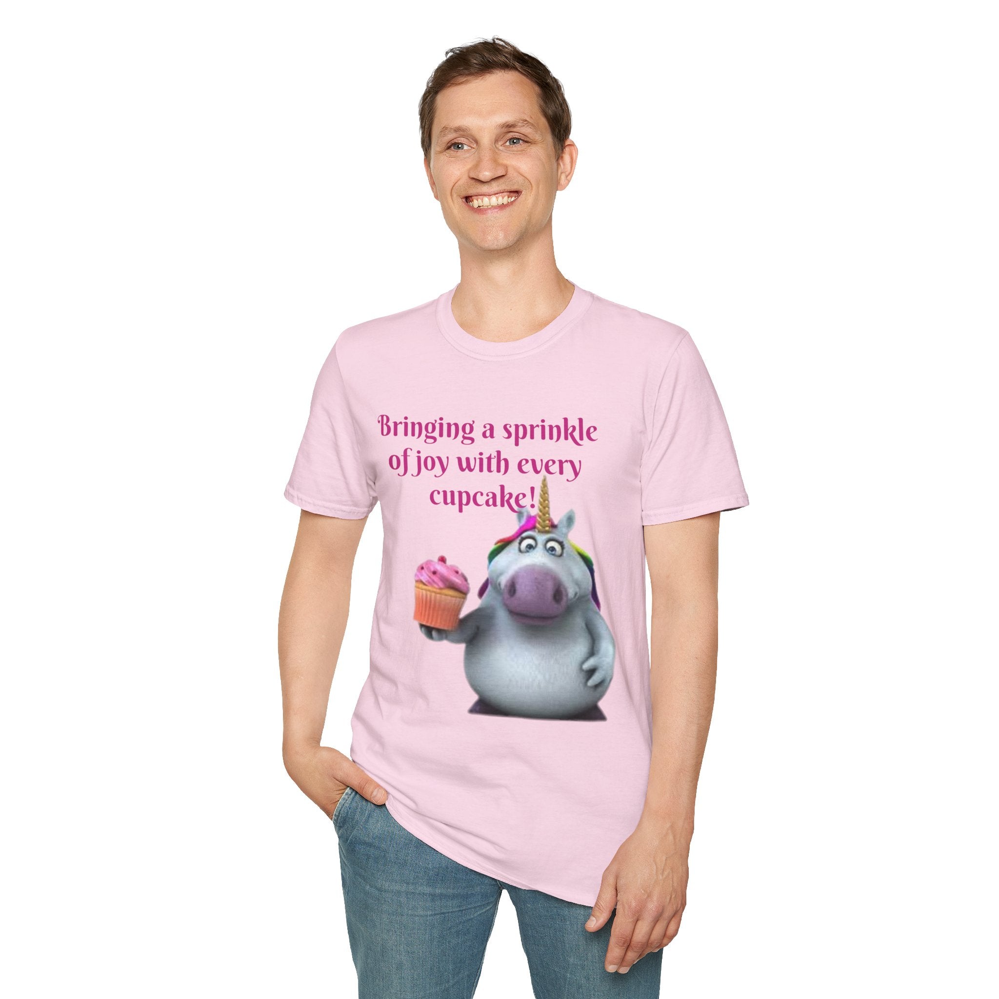 Bringing A Sprinkle Of Joy With Every Cupcake Unicorn Unisex Softstyle T-Shirt