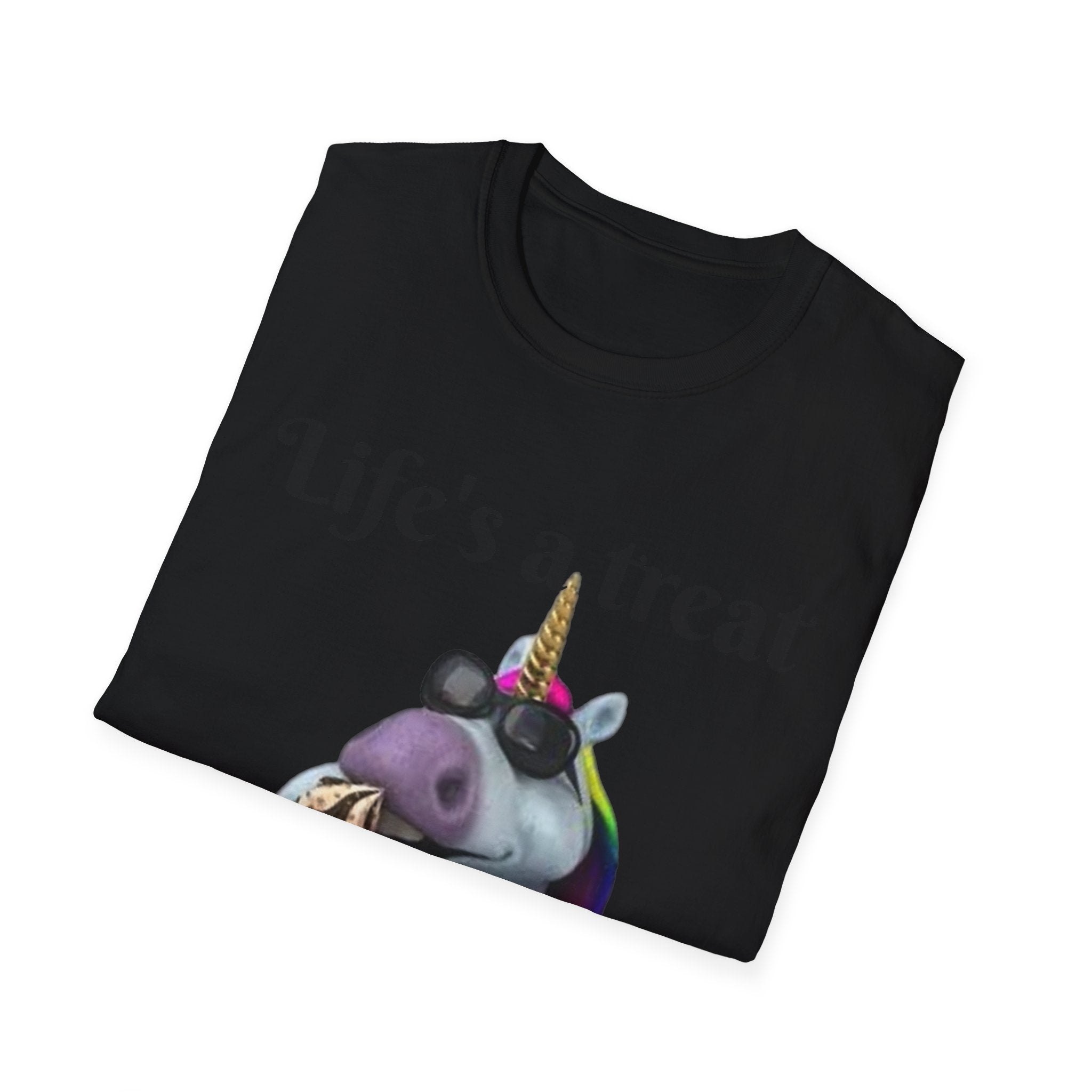 Life's A Treat Unicorn Unisex Softstyle T-Shirt