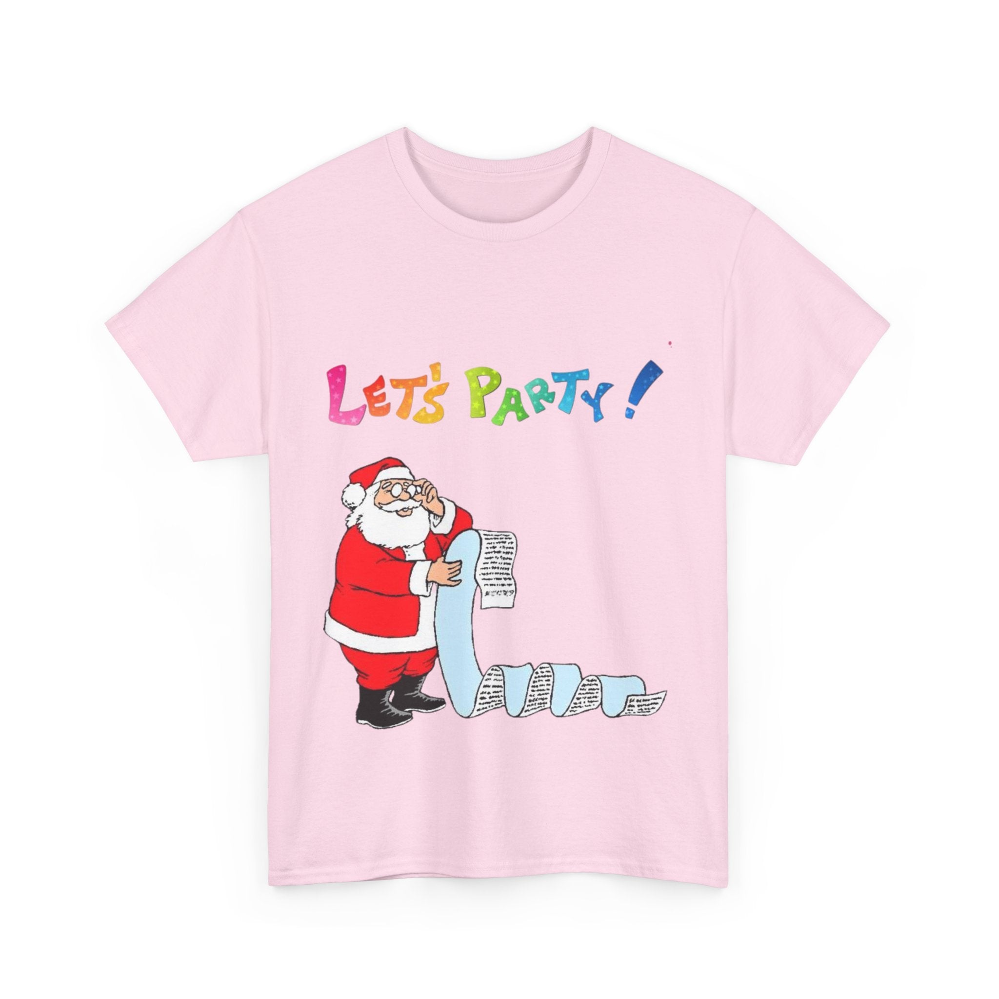 Let's Party! Santa Checking His List Unisex Heavy Cotton T-Shirt
