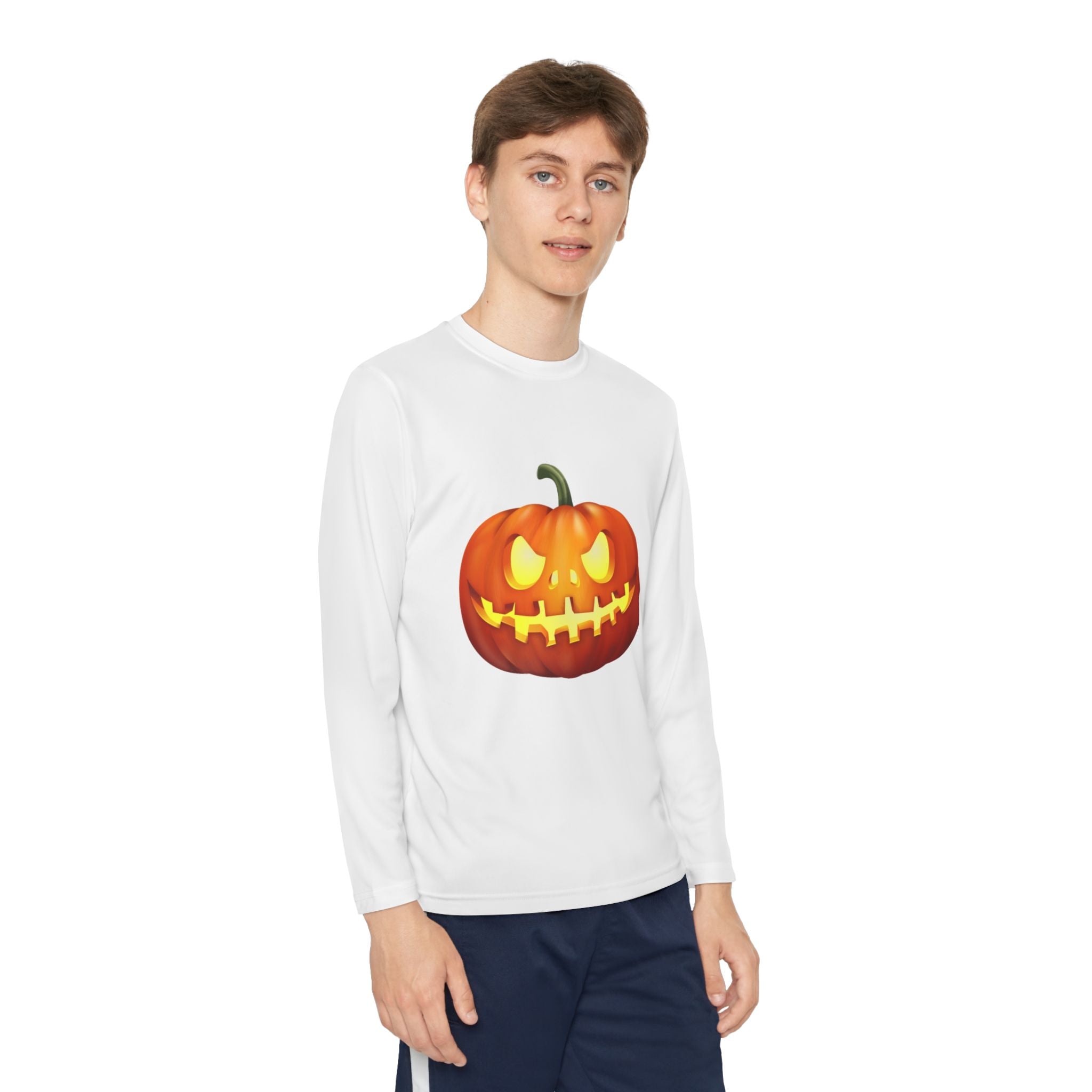 Halloween Pumpkin Youth Long Sleeve Competitor T-Shirt