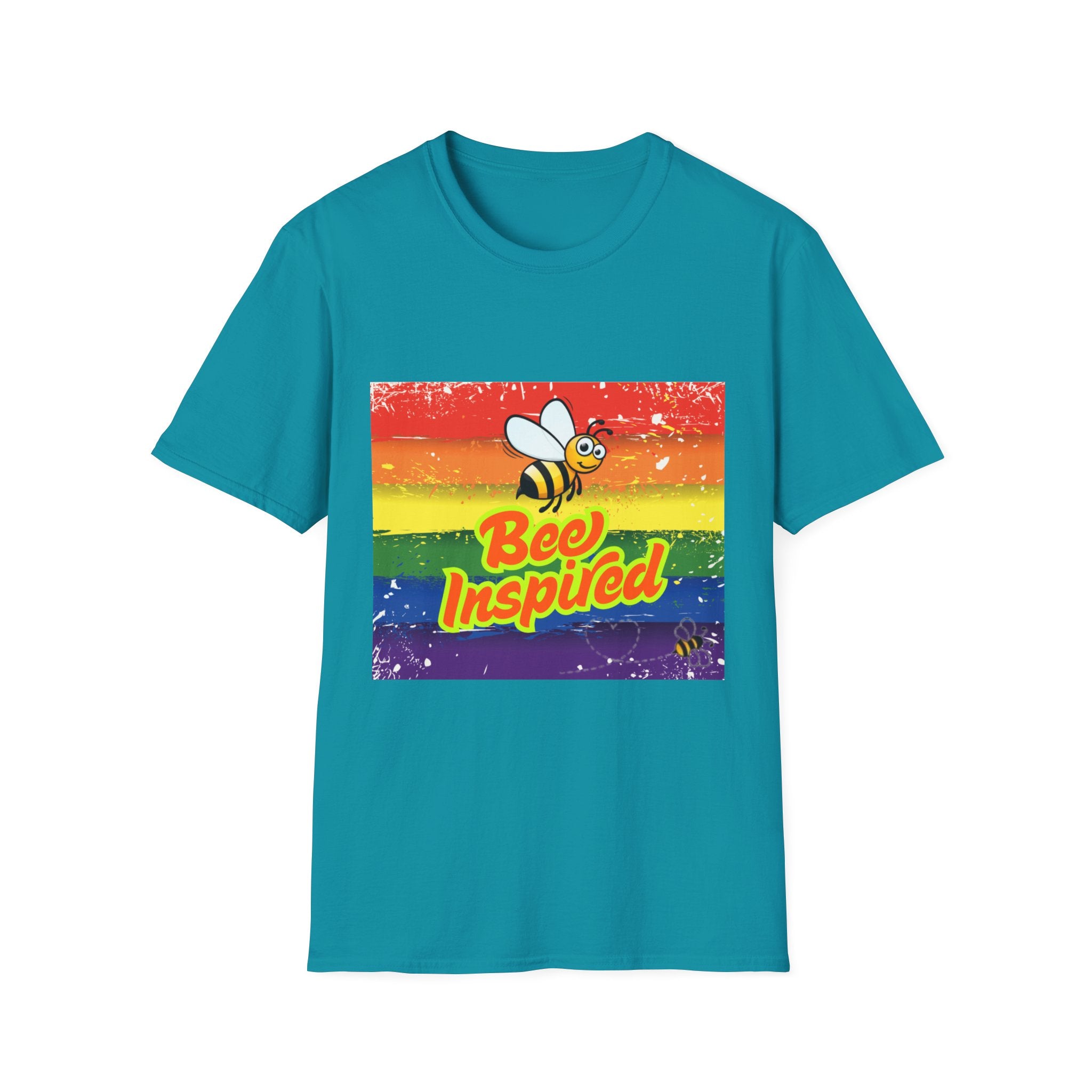 Bee Inspired Rainbow Unisex Softstyle T-Shirt