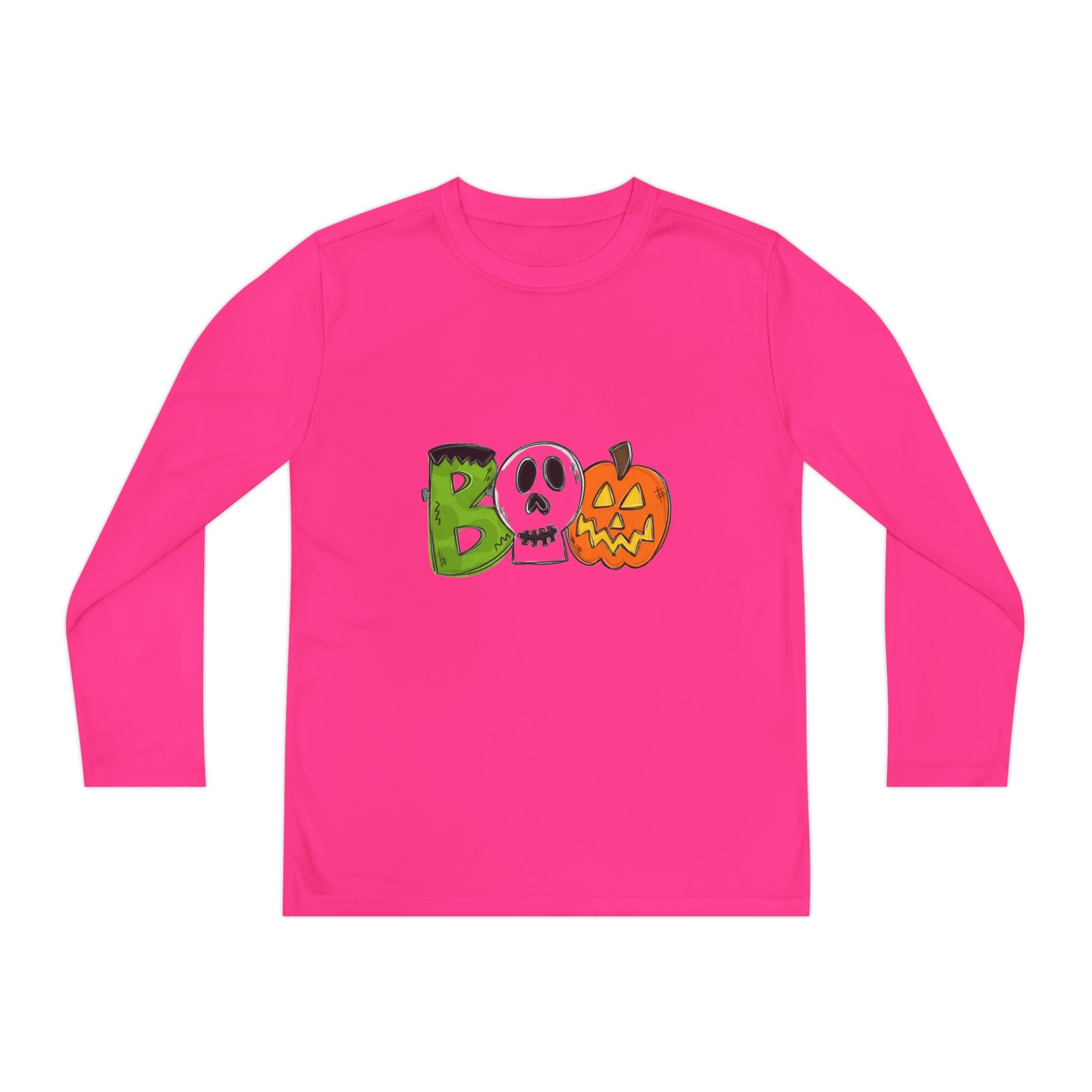 Youth Halloween Boo Long Sleeve Competitor T-Shirt