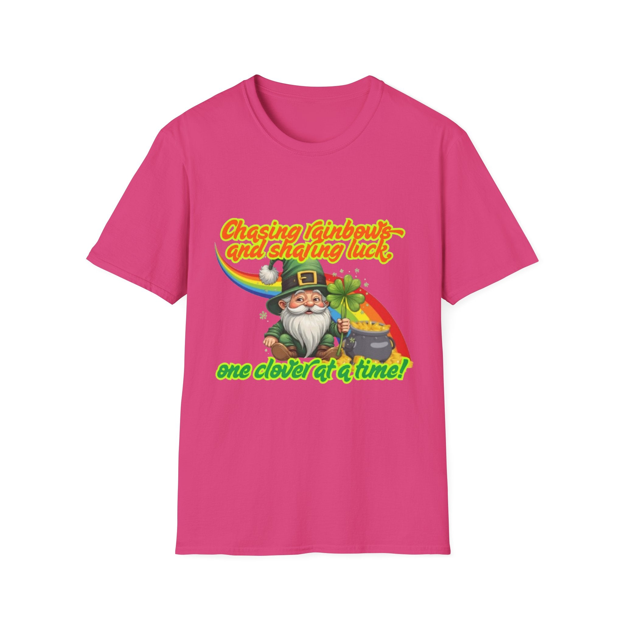 Chasing Rainbows And Sharing Luck, One Clover At A Time! Unisex Softstyle T-Shirt