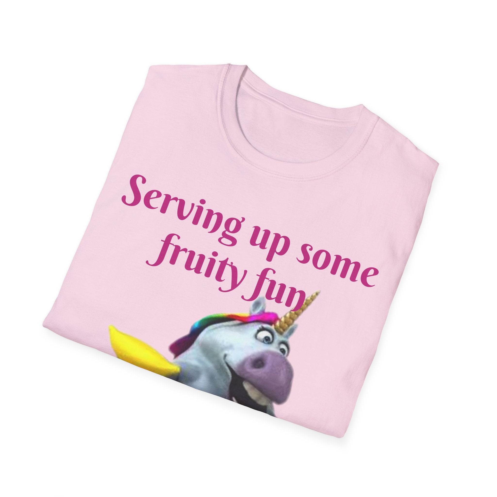 Serving Up Some Fruity Fun Let's Go Bananas Unicorn Unisex Softstyle T-Shirt
