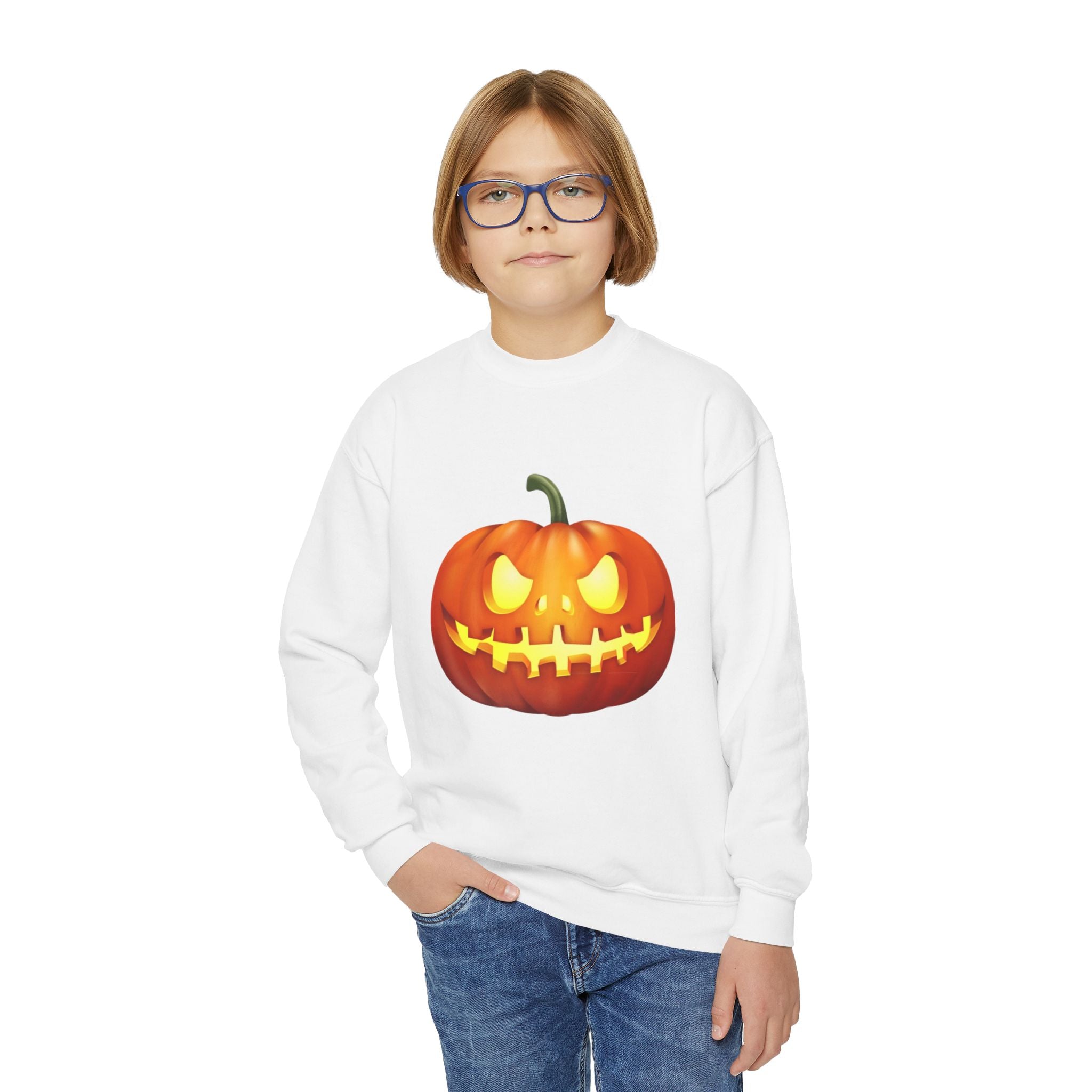 Halloween Pumpkin Youth Crewneck Sweatshirt