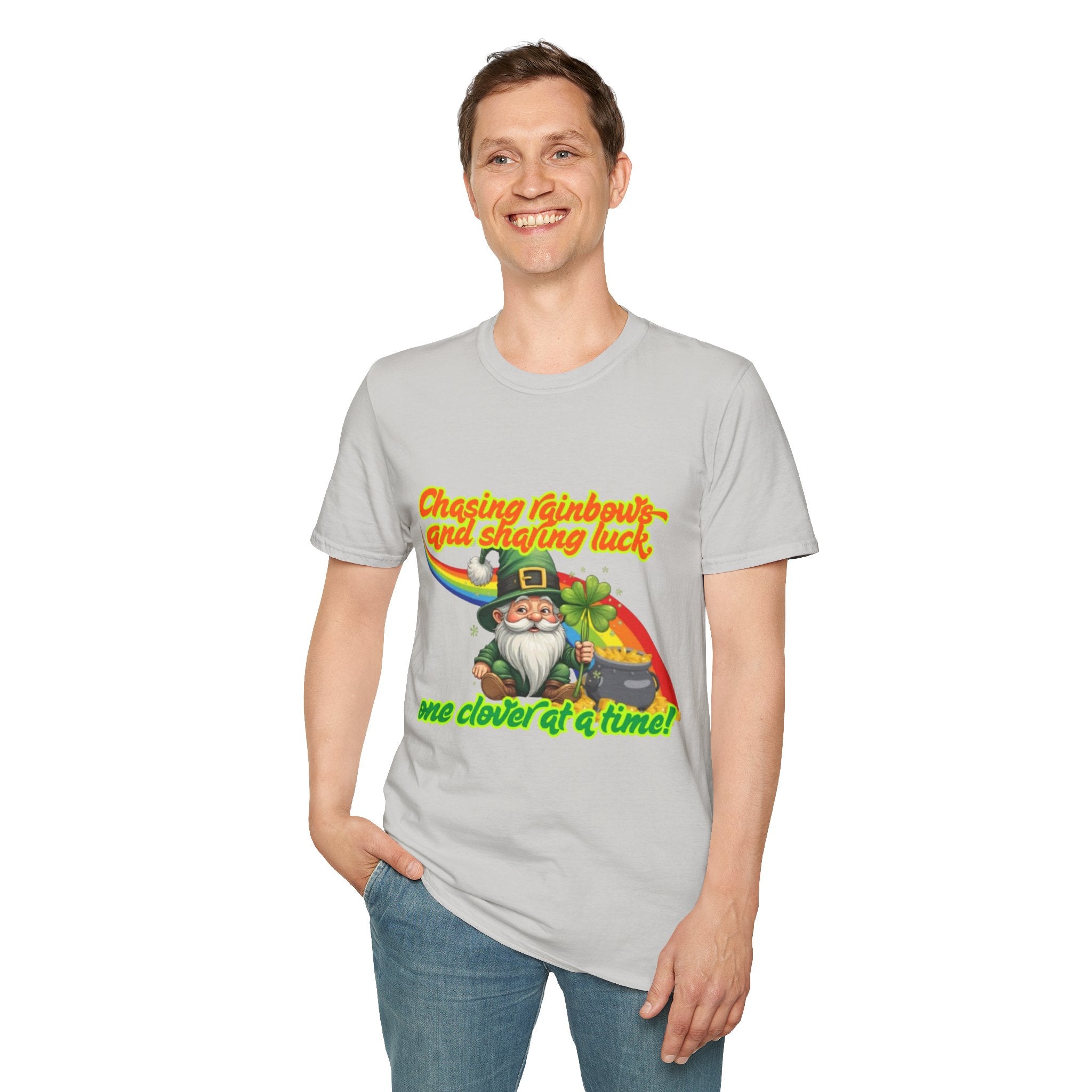 Chasing Rainbows And Sharing Luck, One Clover At A Time! Unisex Softstyle T-Shirt